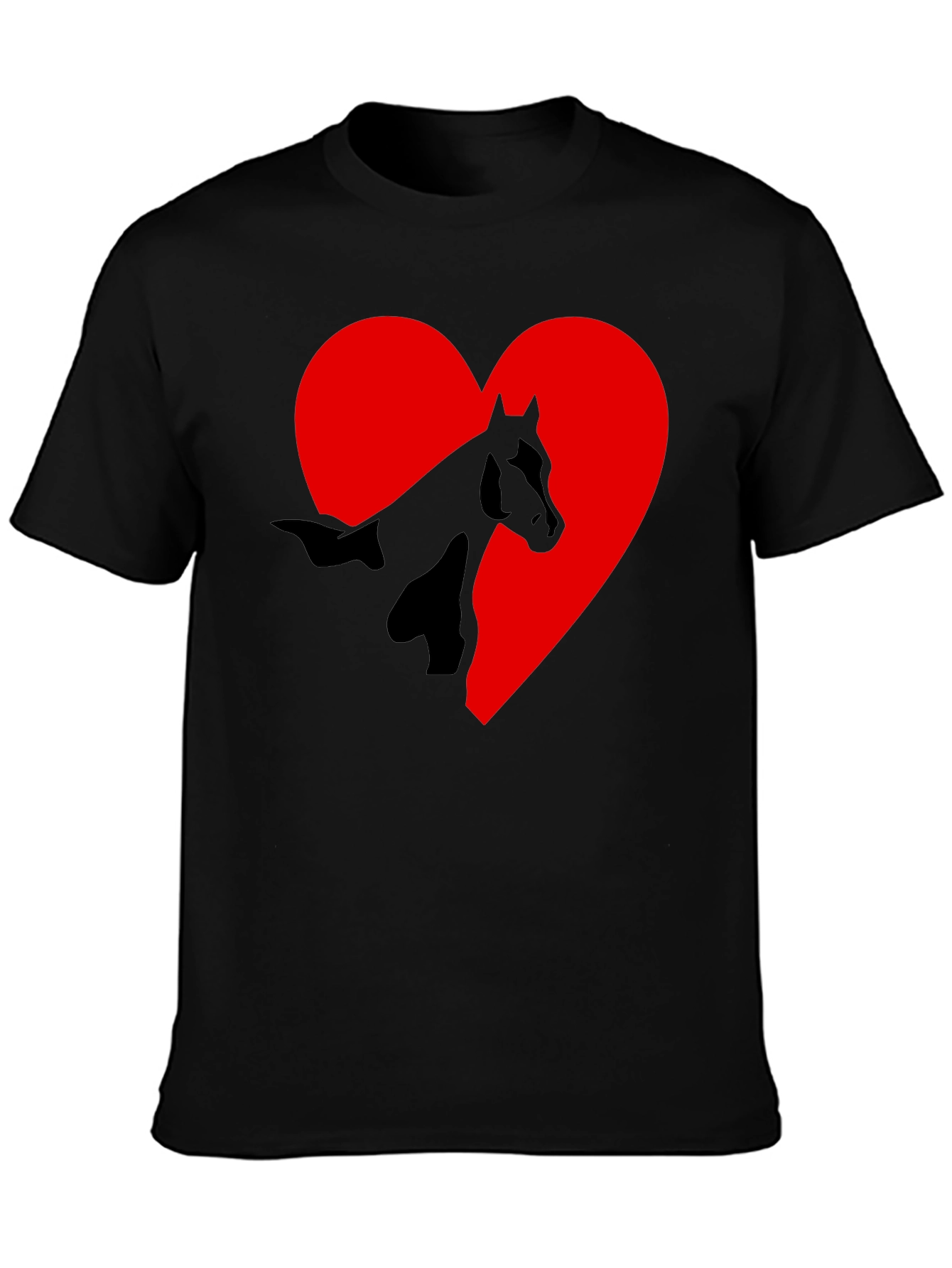 Black Horse Heart Graphic T-Shirt - Black Tee view 3