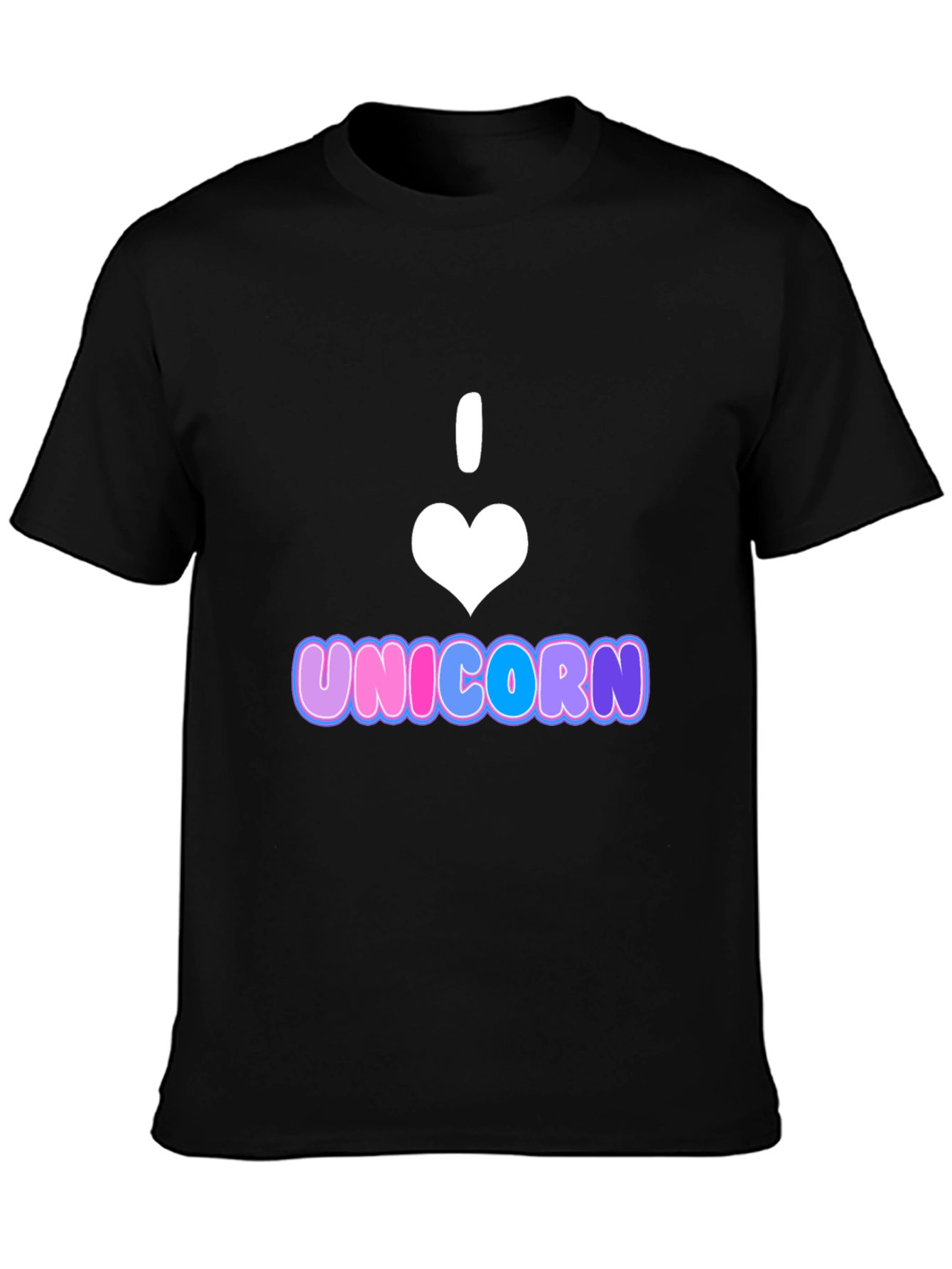 Black I Heart Unicorn T-Shirt - Black Cotton Blend view 3