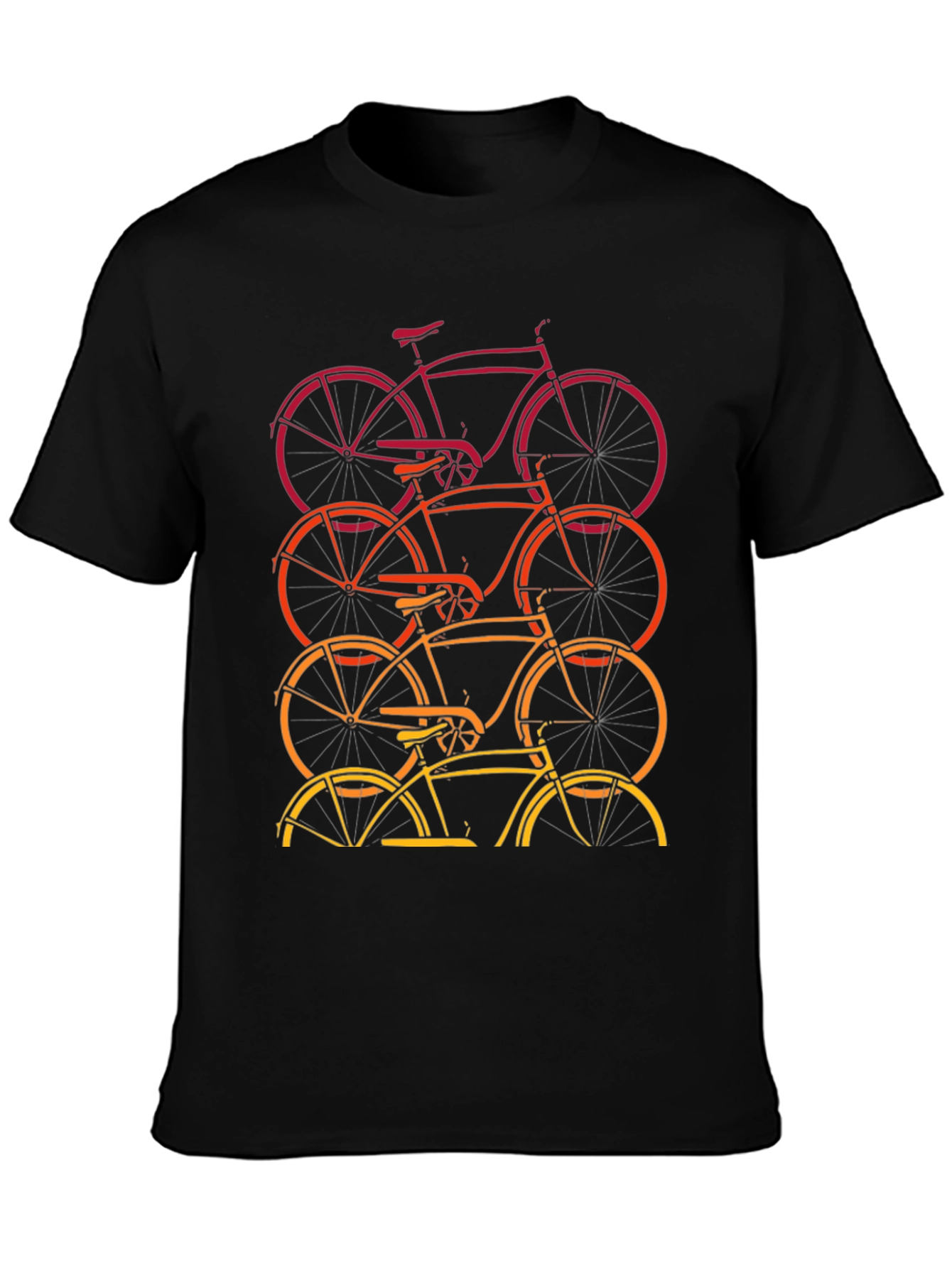 Black Retro Bike Stack Graphic Tee view 3