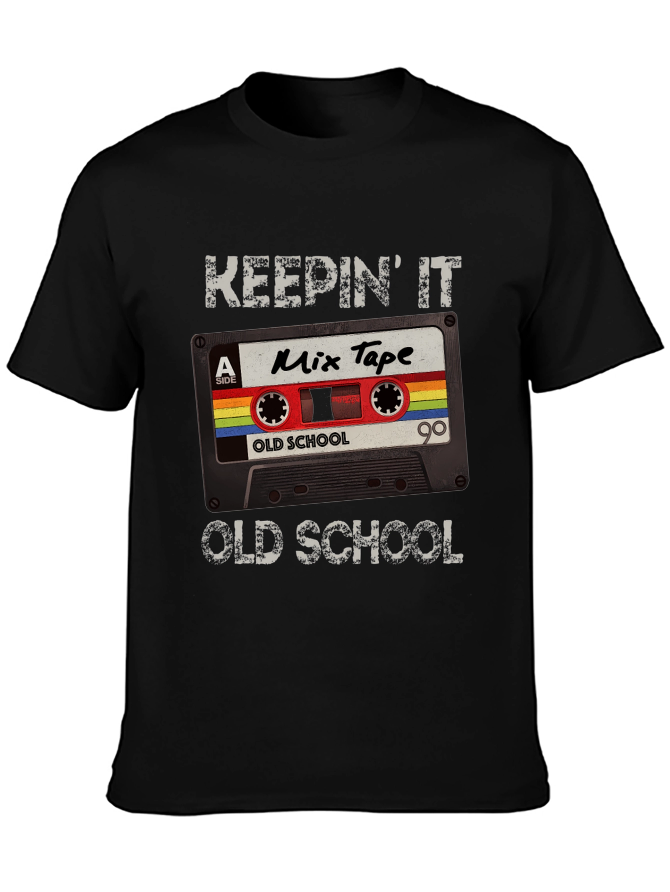 Black Keepin' It Old School Mix Tape Graphic Tee view 3