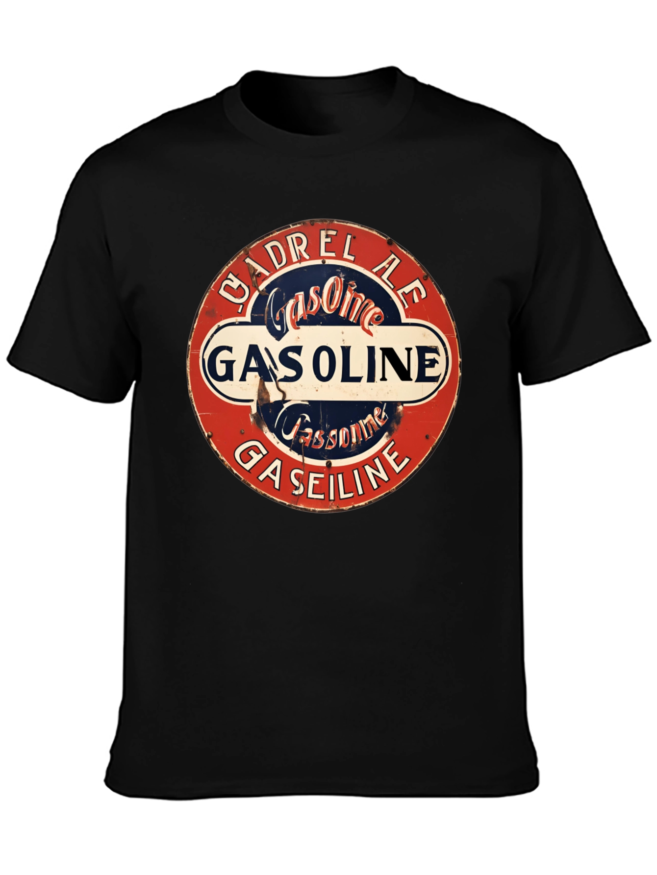 Black Vintage CADREL AE Gasoline Graphic T-Shirt view 3