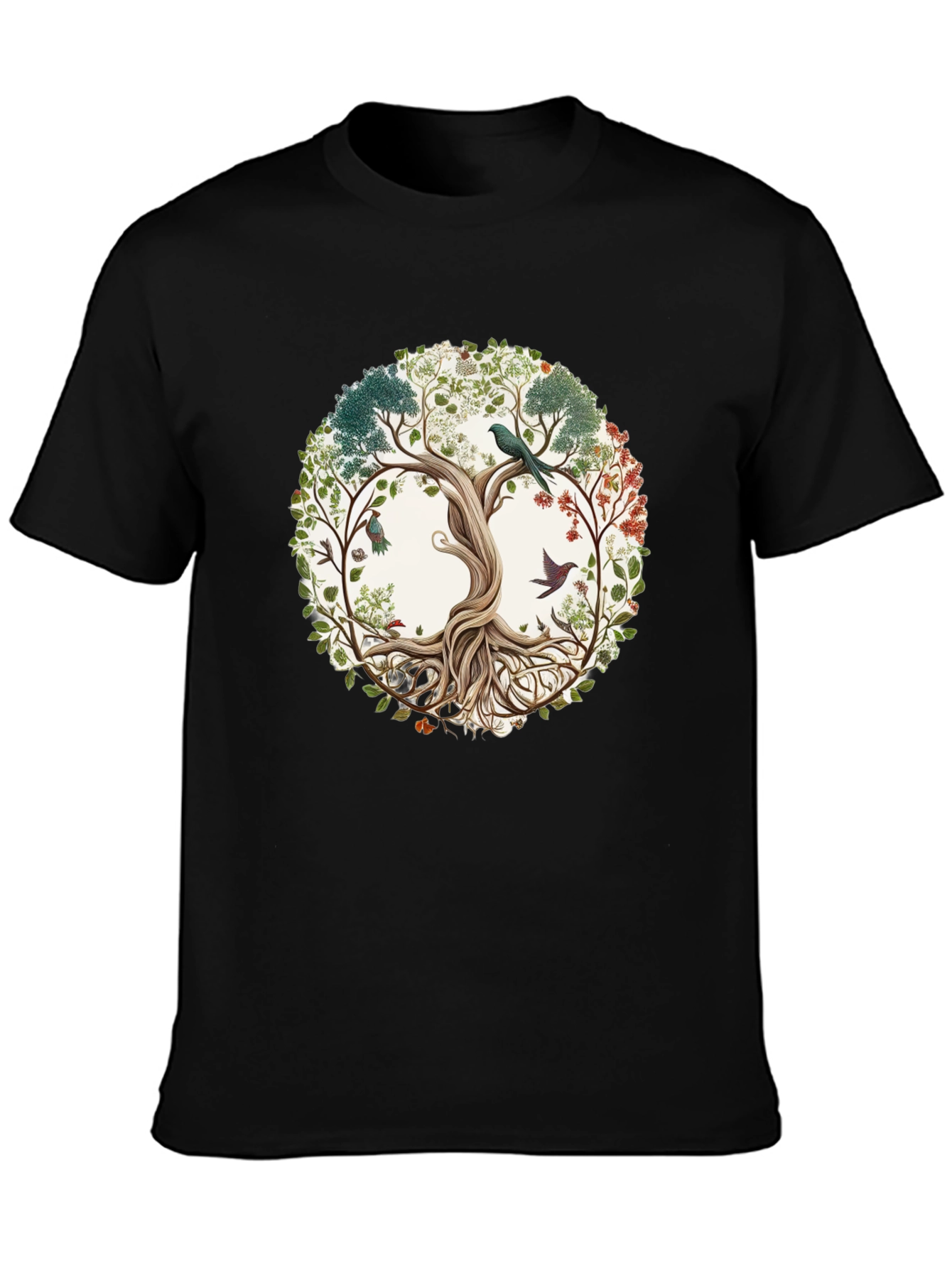 Black Nature Tree of Life Graphic Tee view 3