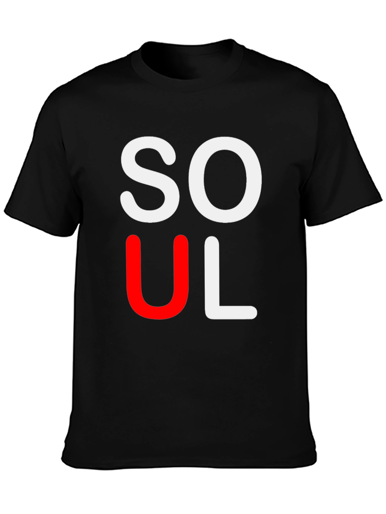 Black Stylish "SOUL" Graphic Tee - Black view 3