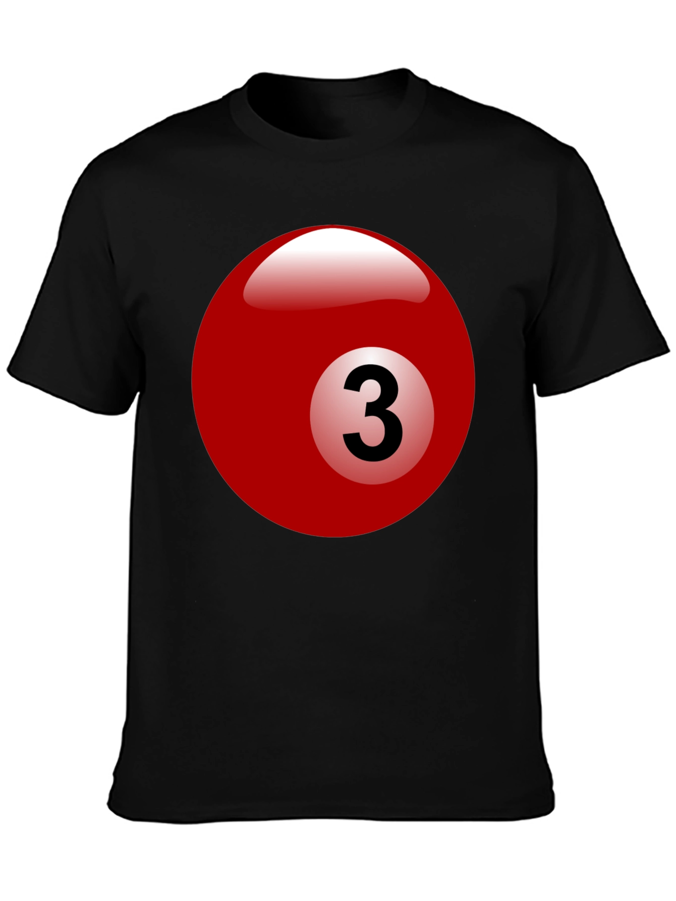 Black Billiard Ball #3 Graphic T-Shirt - Cool Casual Tee view 3