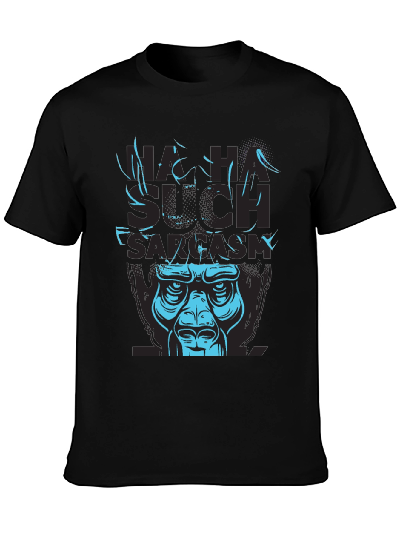 Black Sarcastic Gorilla Graphic Tee - Men's Black T-Shirt view 3
