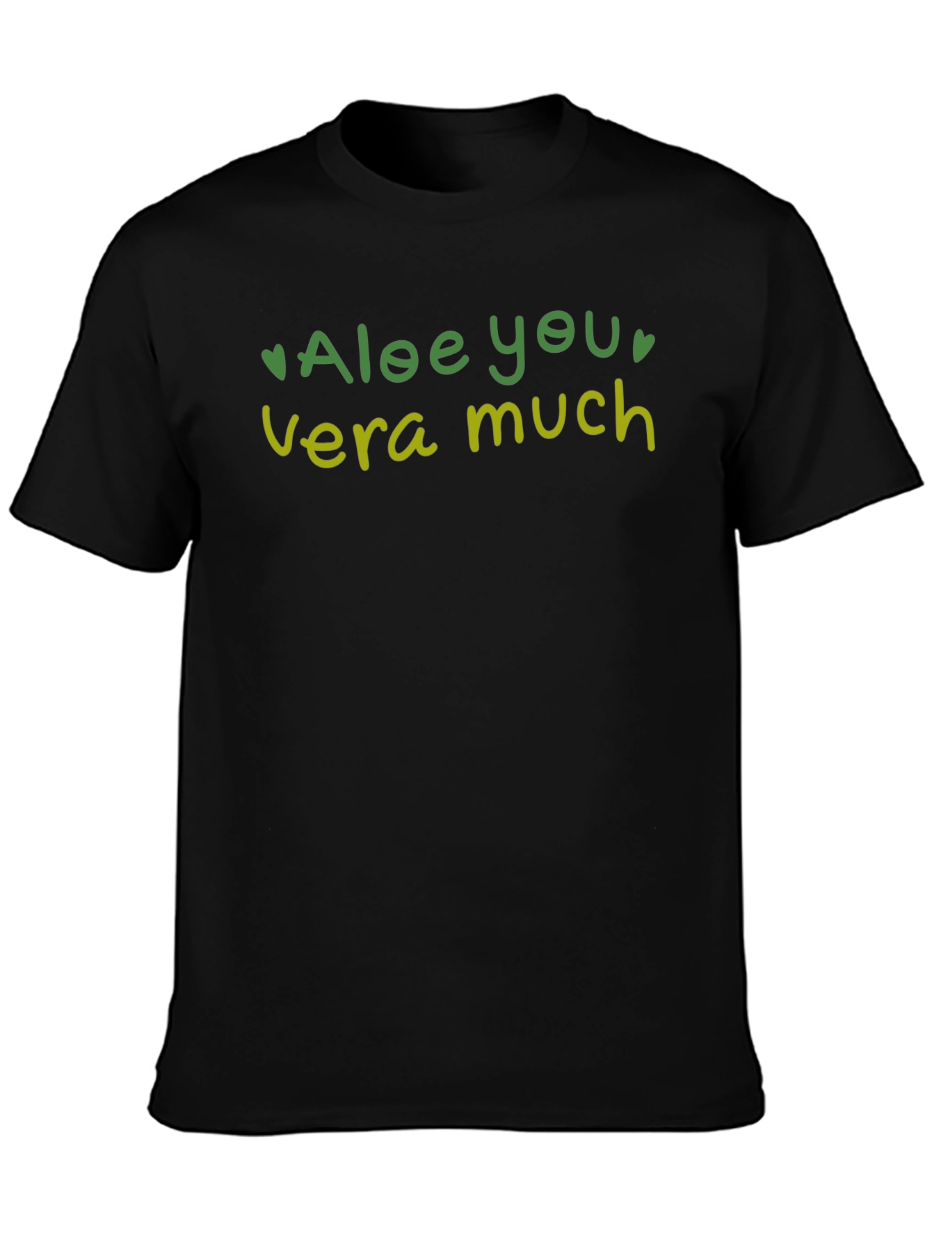 Black Aloe You Vera Much Graphic Tee - Cute Plant Lover T-Shirt view 3
