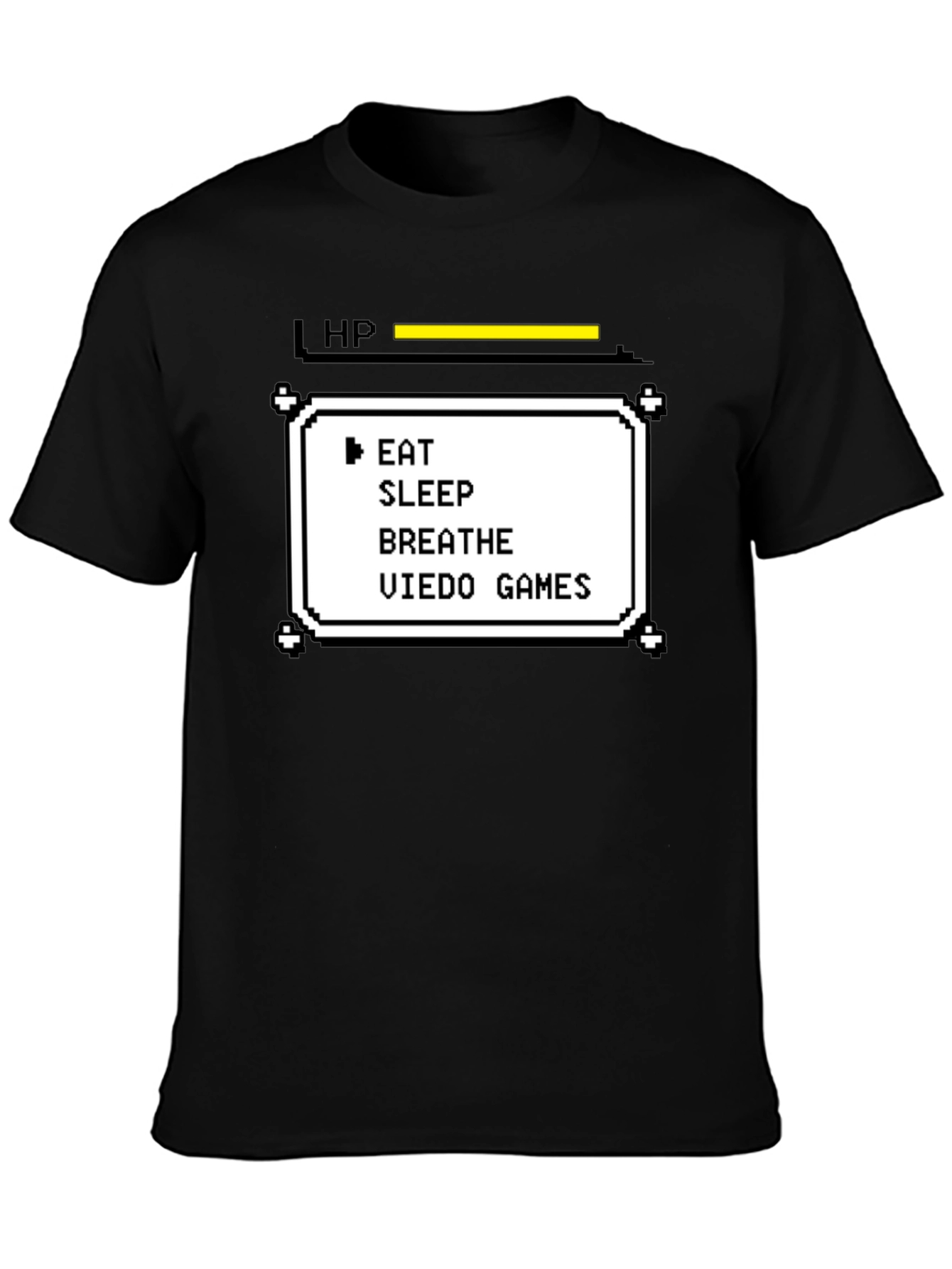 Black Gamer Life Stats T-Shirt - Eat Sleep Breathe Video Games view 3