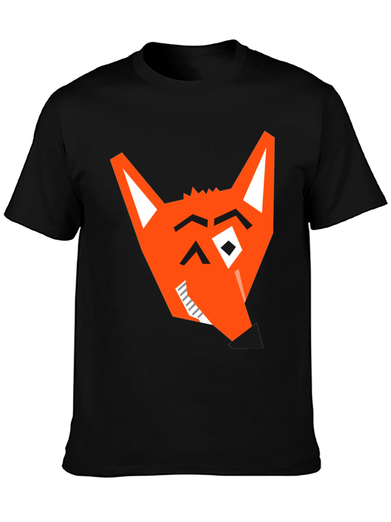 Geometric Fox Graphic Tee - Modern Black T-Shirt - 3