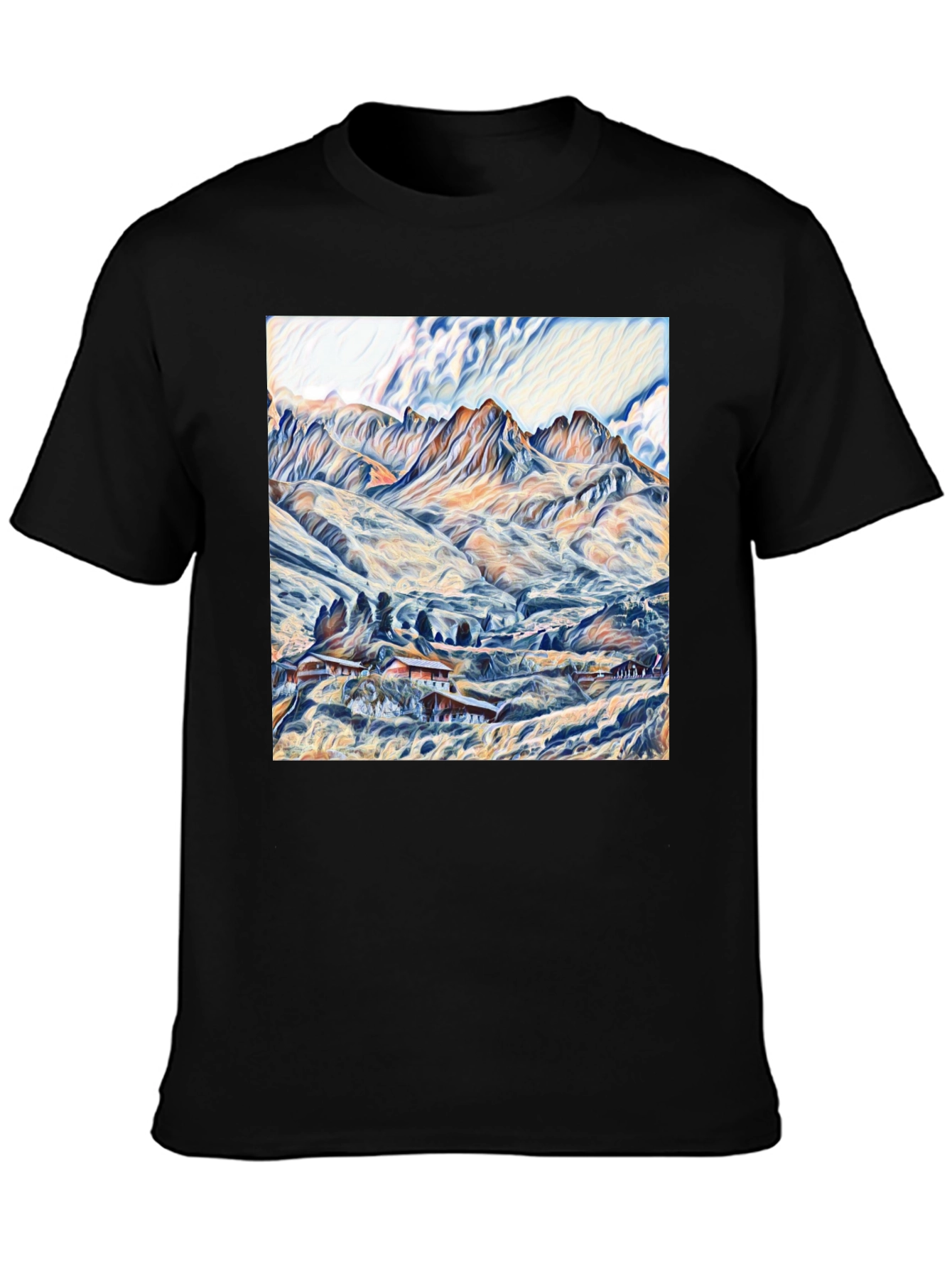 Black Mountain Vista Graphic Tee - Artistic Design view 3