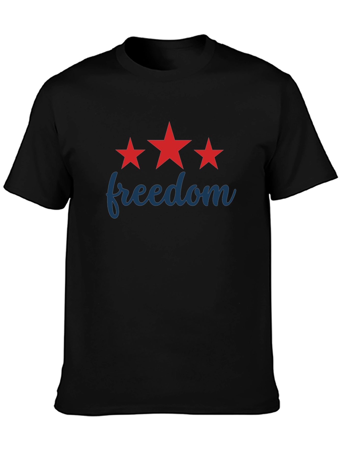 Black Freedom Star Graphic Tee - Patriotic Style view 3