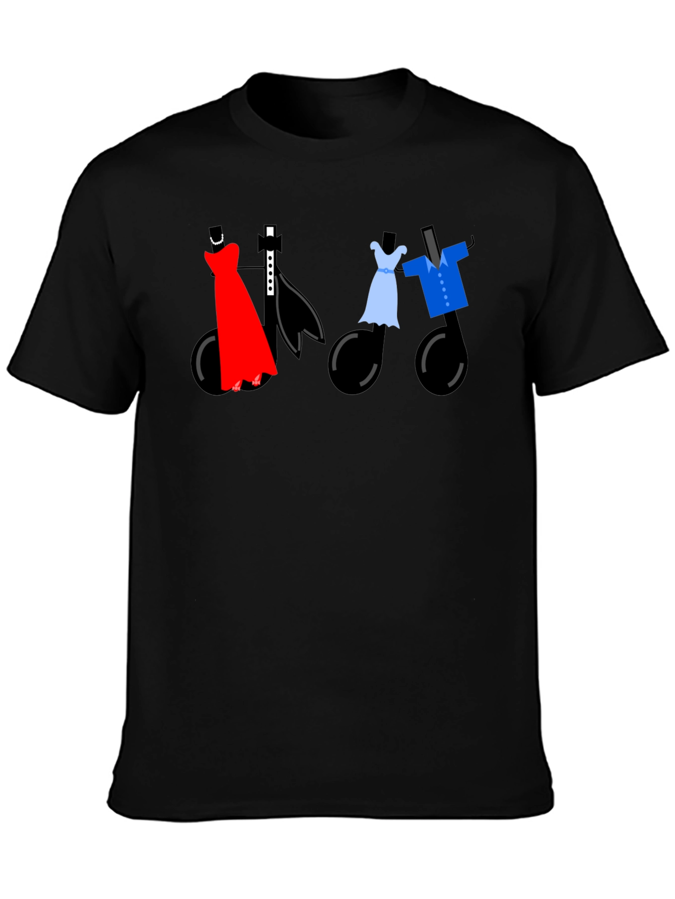 Black Dancing Notes Tee - Stylish Musical Apparel view 3