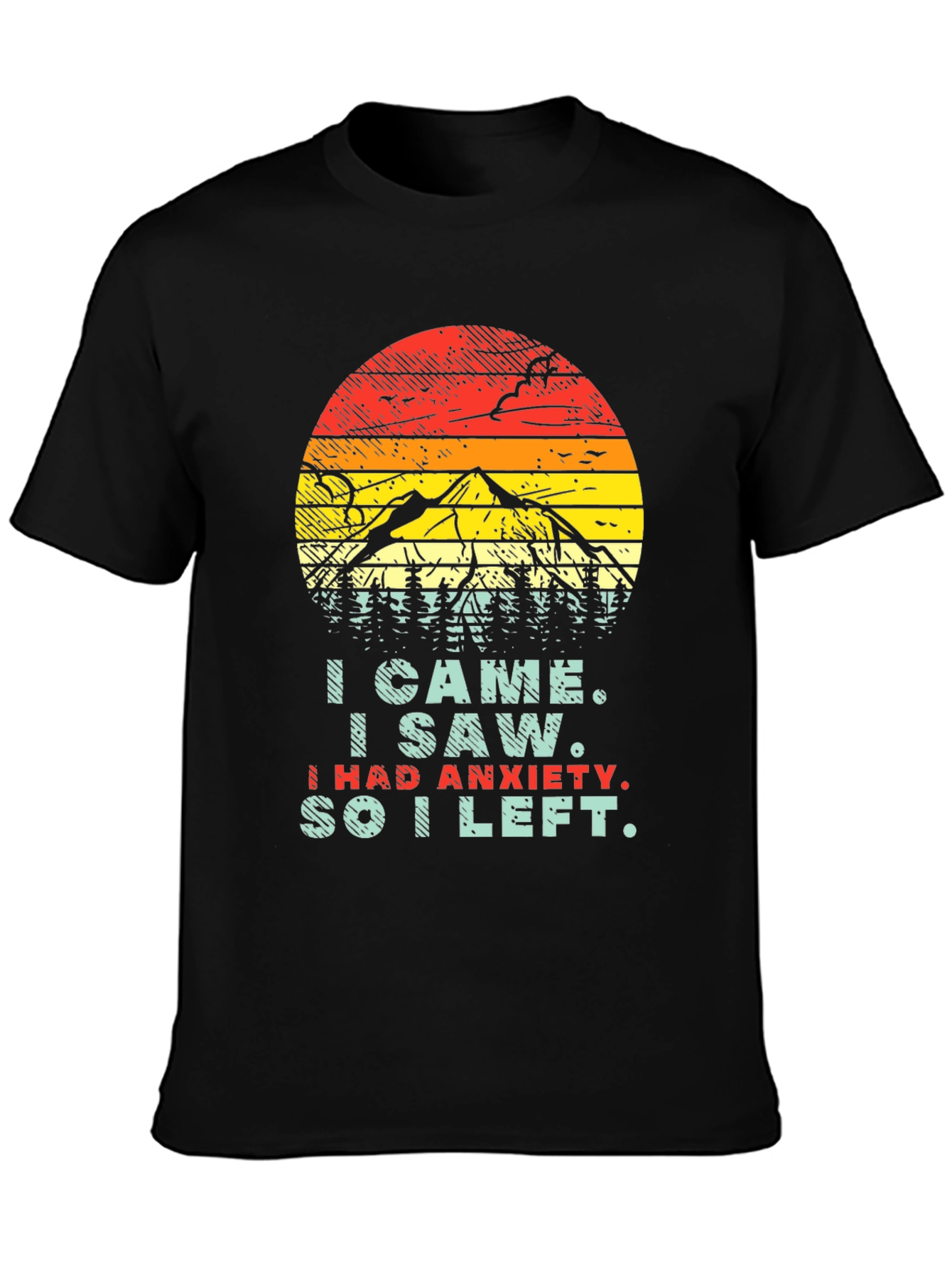 Black Anxiety Mountain Graphic T-Shirt view 3