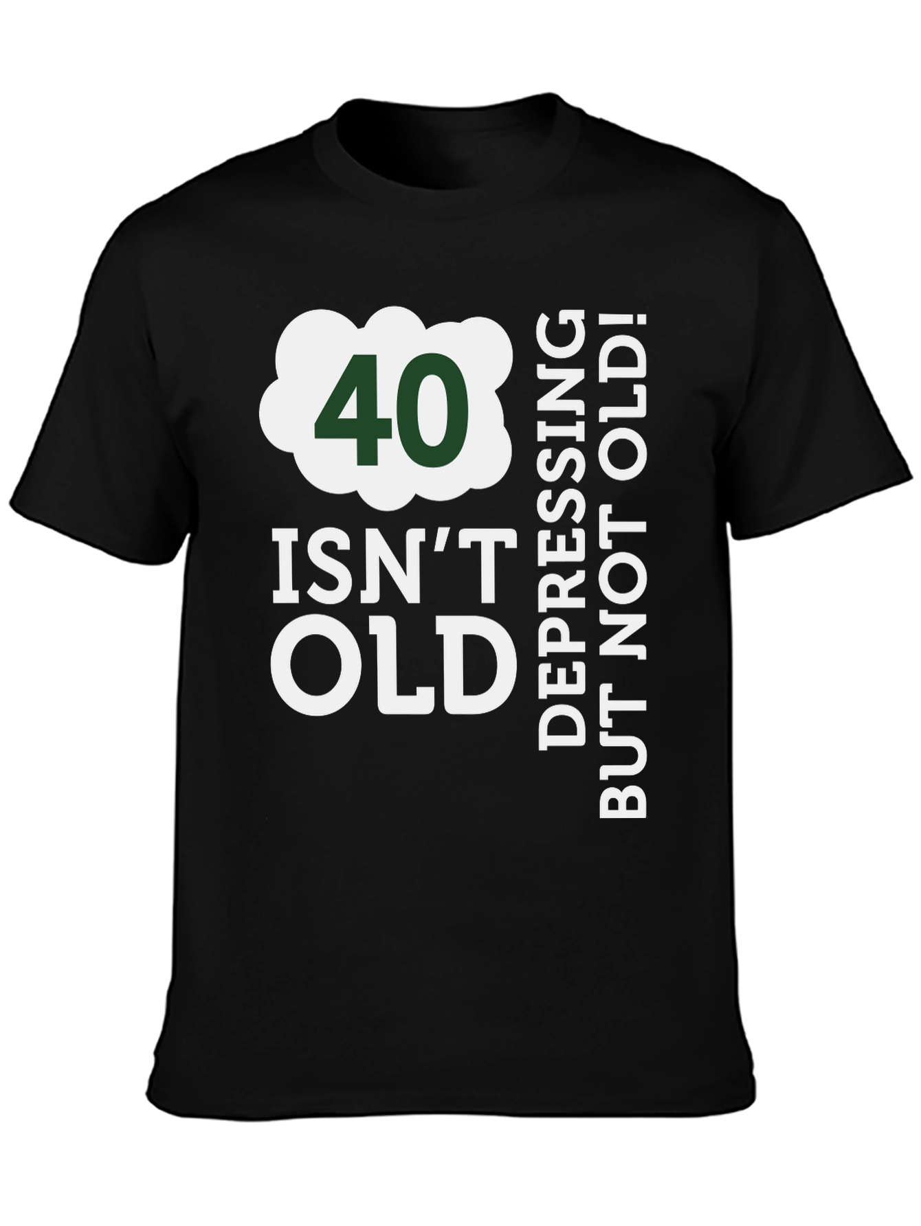 Black 40 Isn't Old Funny Birthday T-Shirt view 3