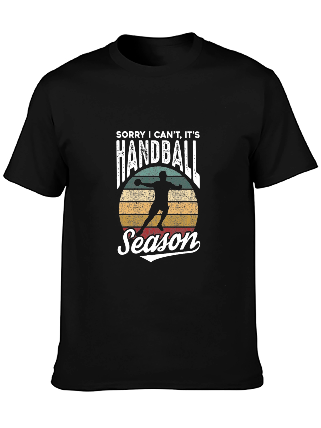 Black Handball Season Graphic T-Shirt view 3