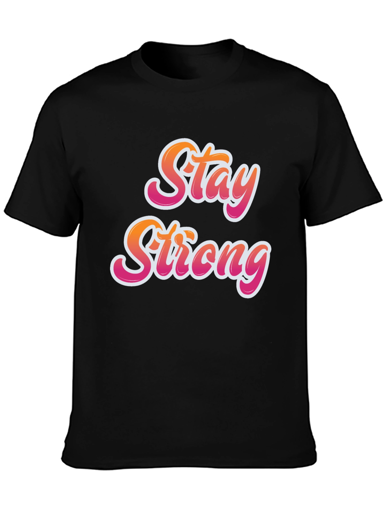Black Stay Strong Graphic Tee - Black Cotton Comfort view 3