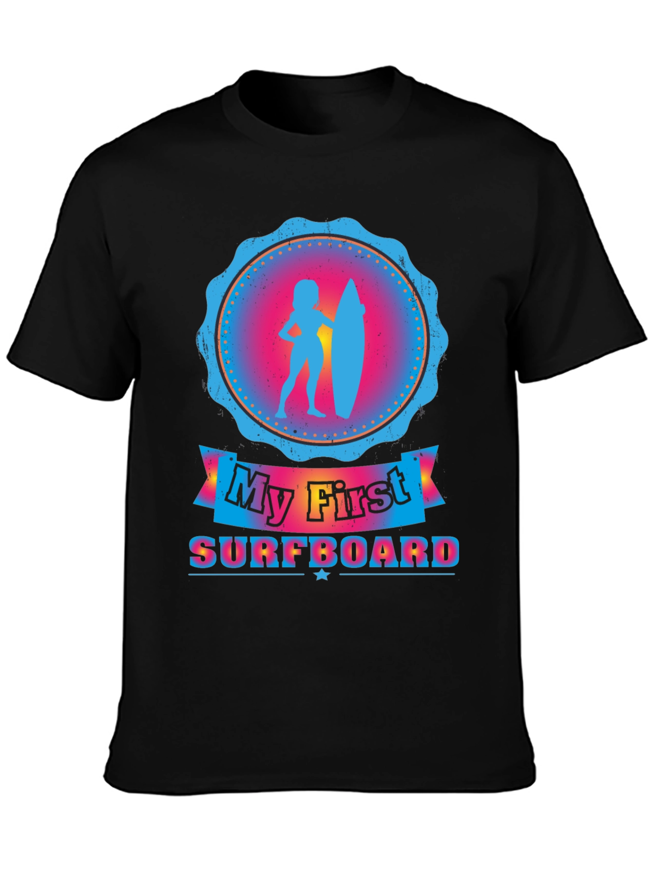 Black My First Surfboard Tee - Black view 3
