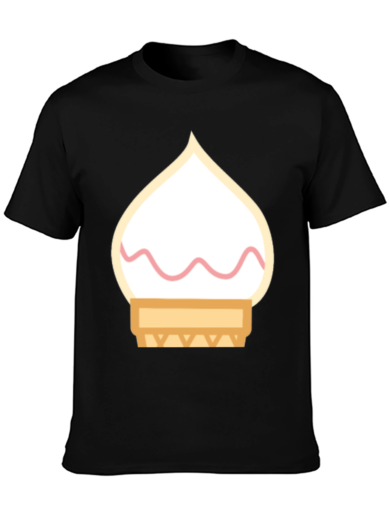 Black Ice Cream Cone Graphic Tee - Black Cotton T-Shirt view 3