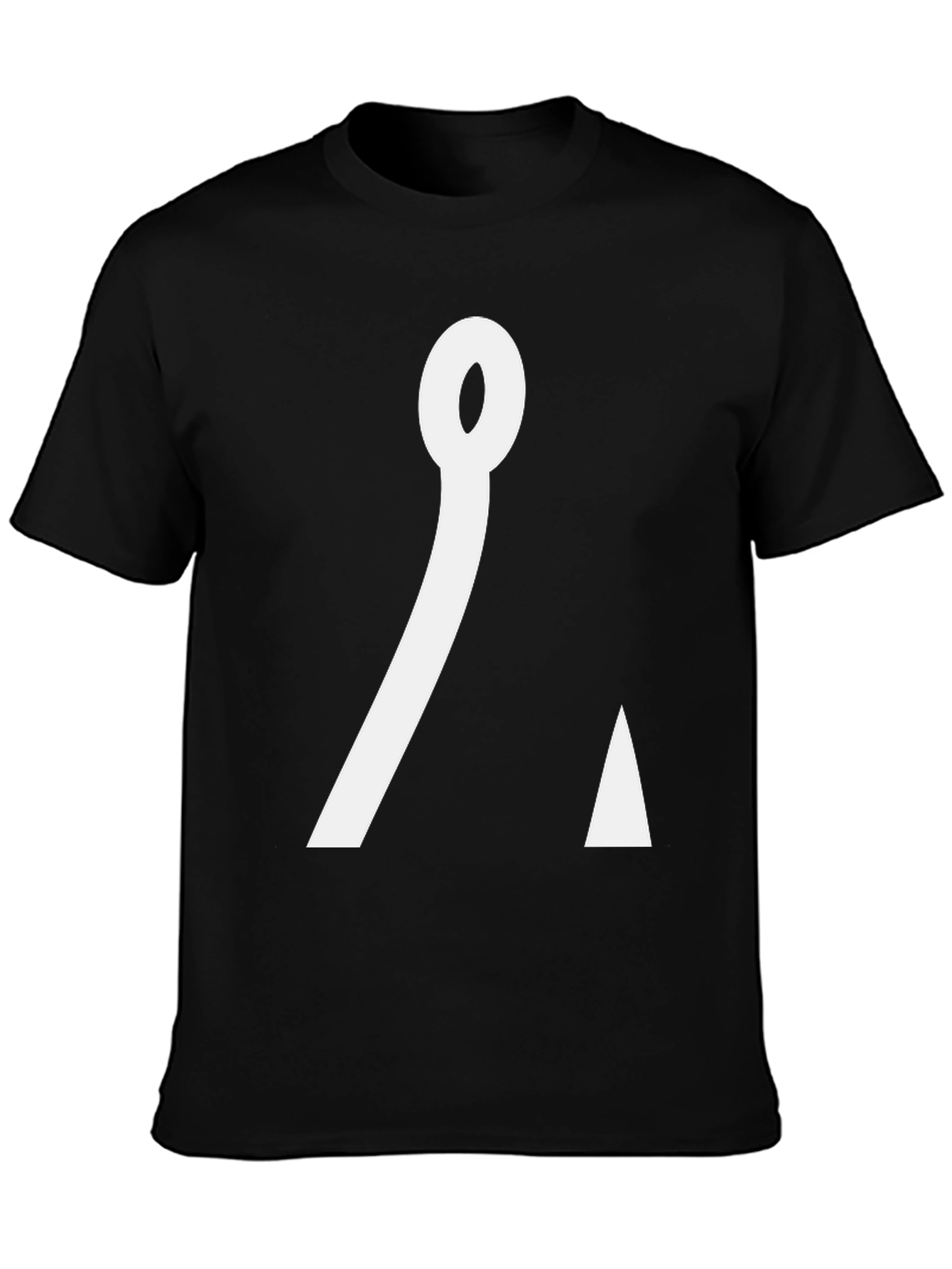 Black Minimalist Graphic Tee - Black Cotton Blend Shirt view 3
