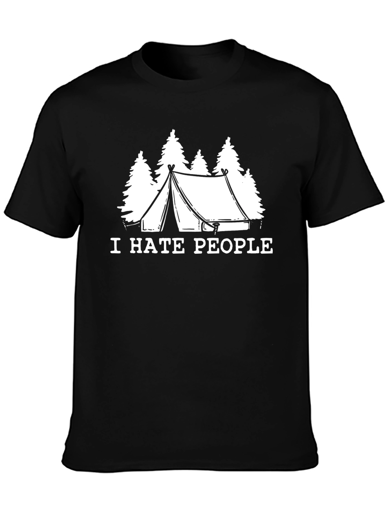 Black I Hate People Camping T-Shirt view 3