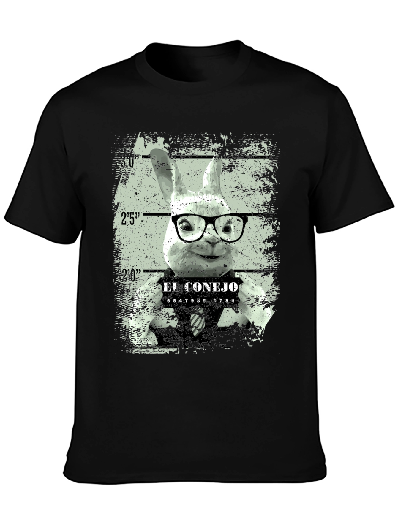 Black El Conejo Mugshot Graphic Tee view 3