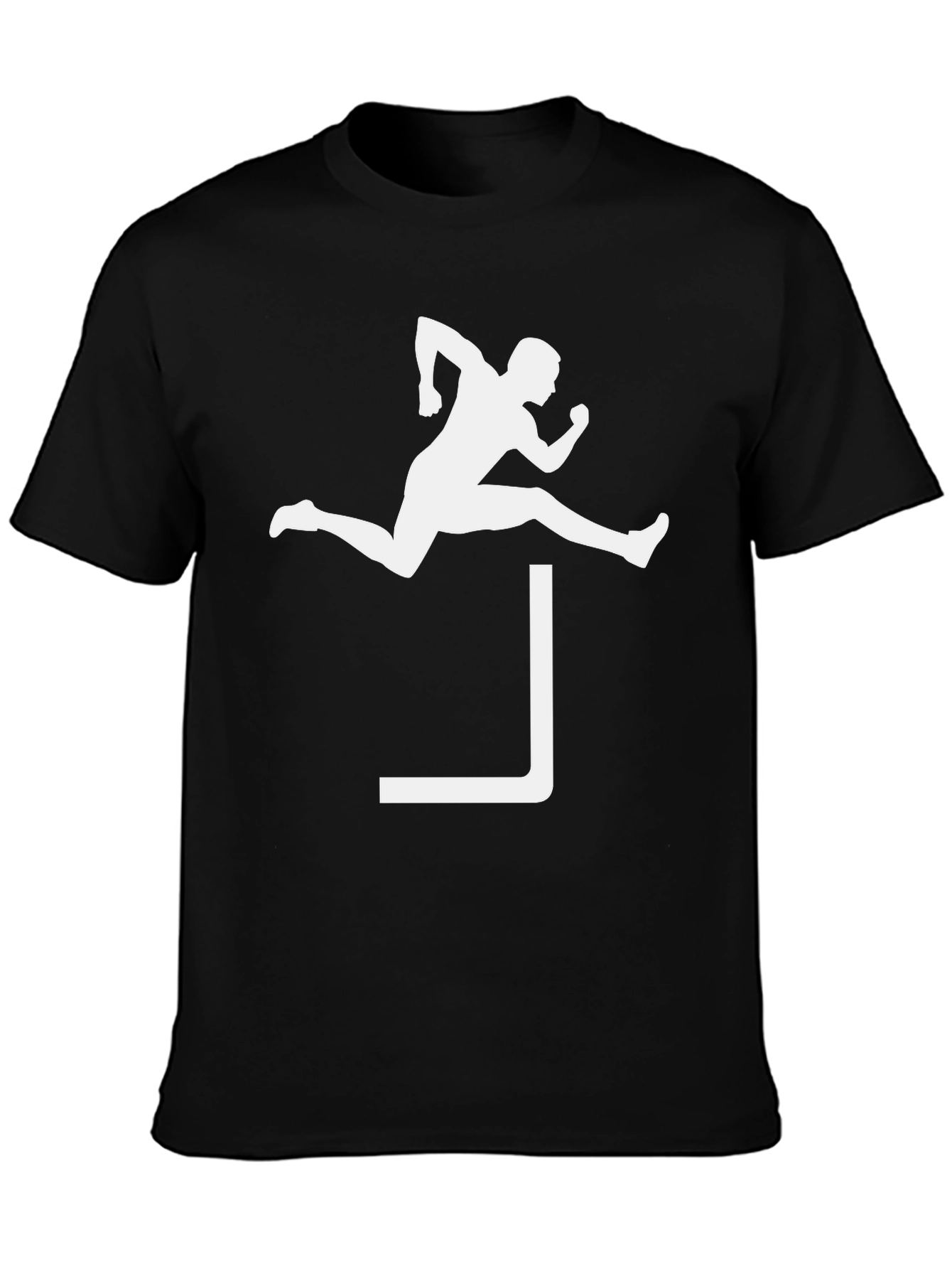 Black Hurdle Jumper Graphic Tee - Sporty Black T-Shirt view 3