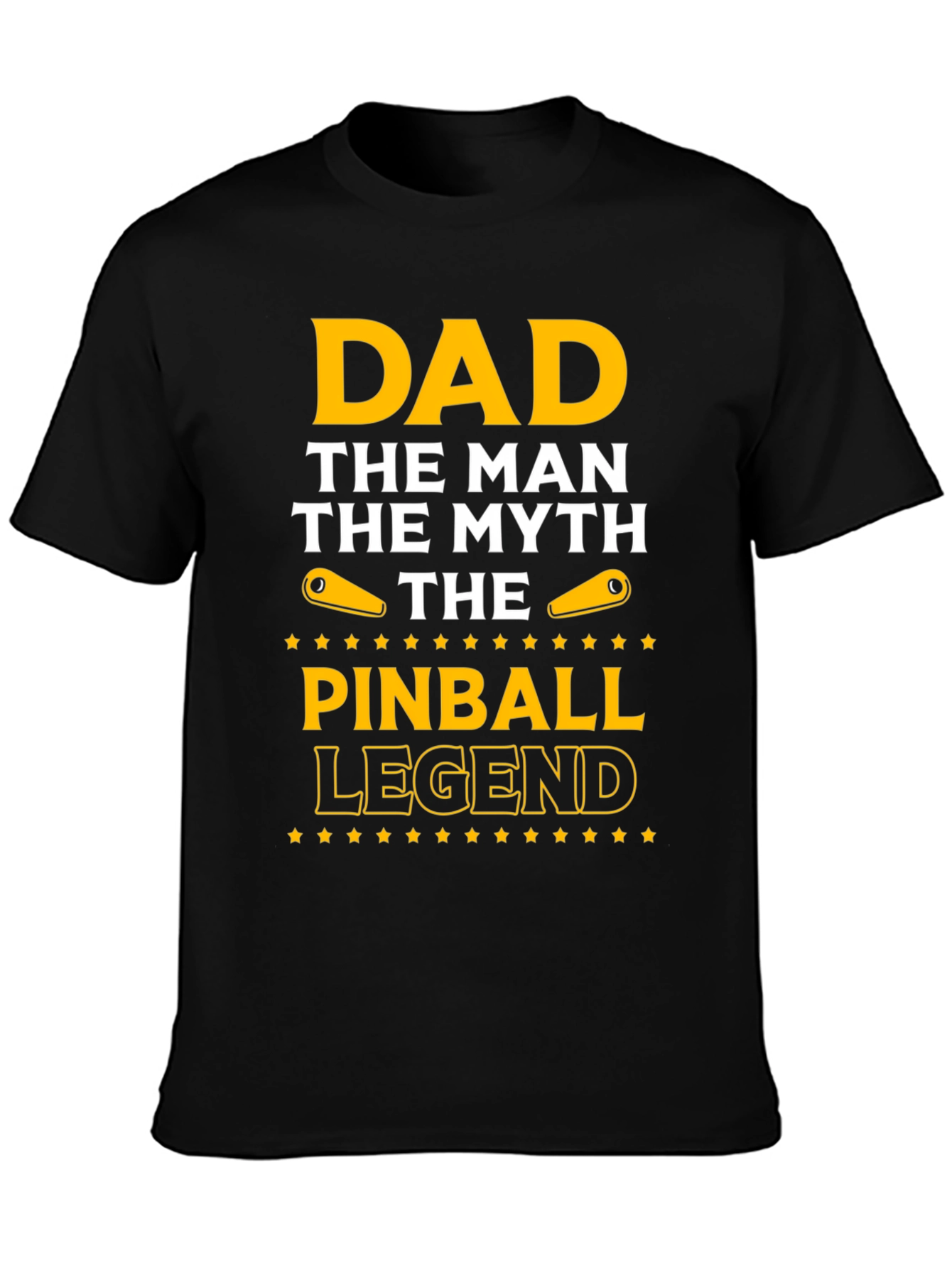 Black Dad Pinball Legend T-Shirt view 3