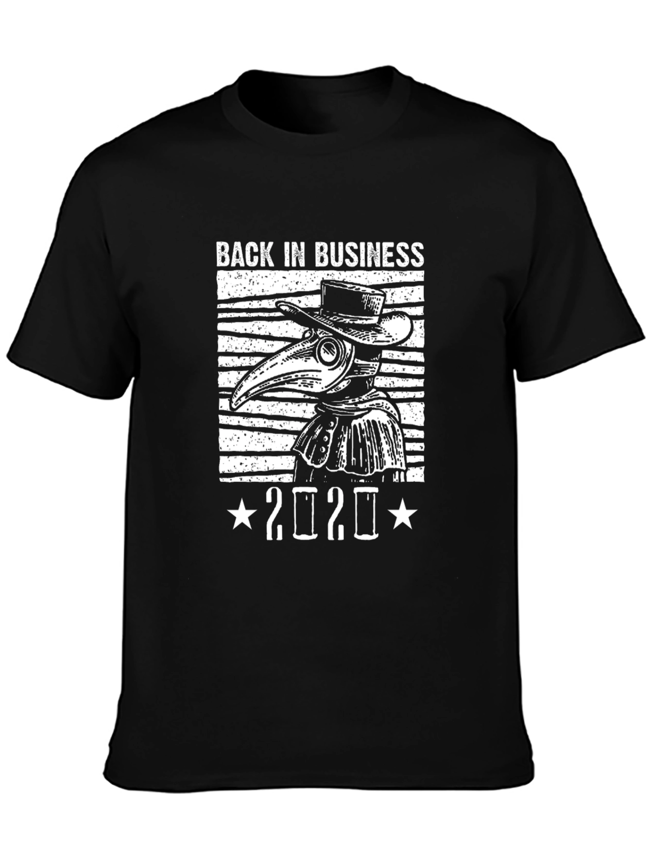 Black Back In Business Plague Doctor 2020 T-Shirt view 3