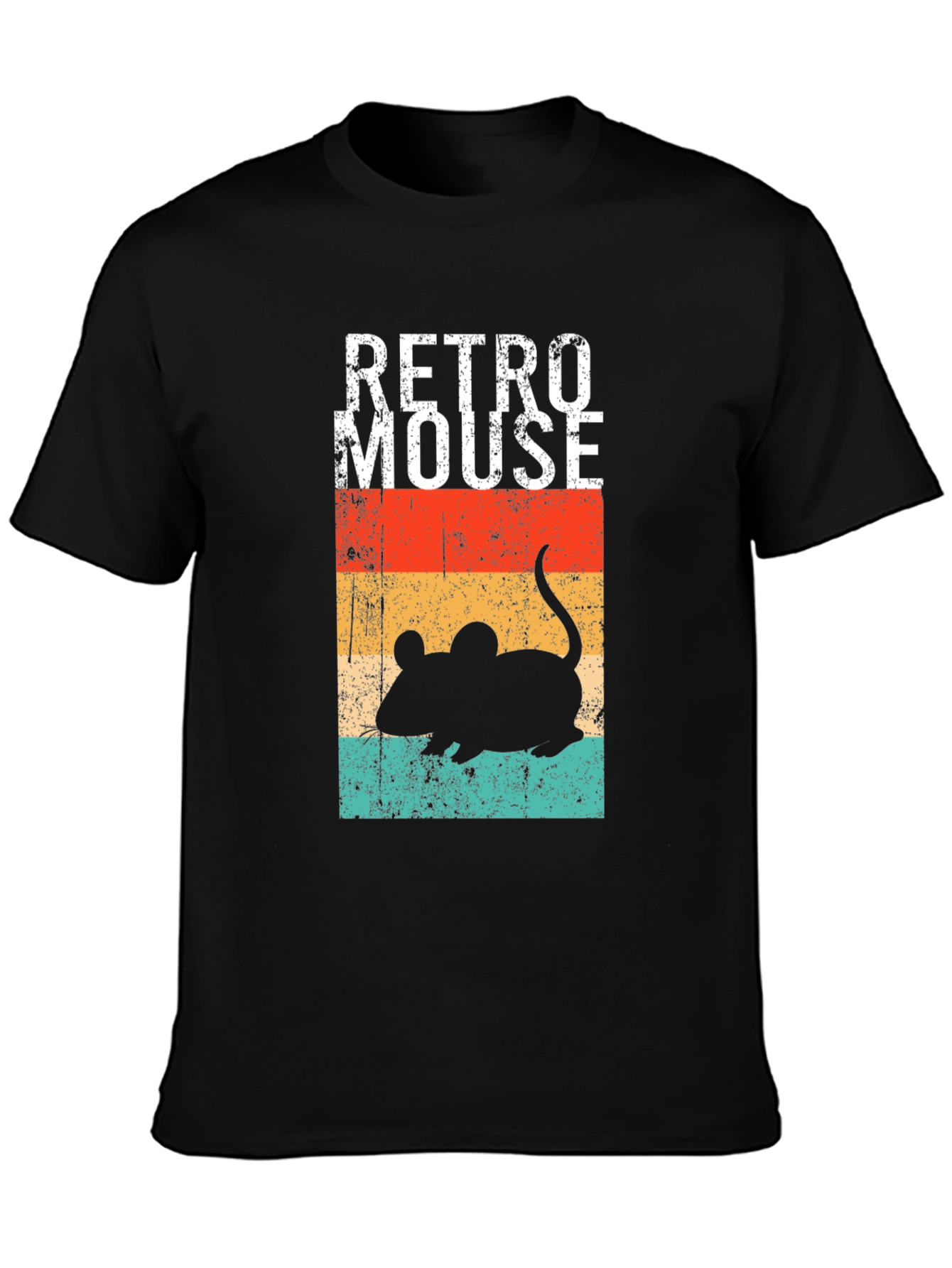 Black Retro Mouse Graphic T-Shirt - Vintage Style Tee view 3