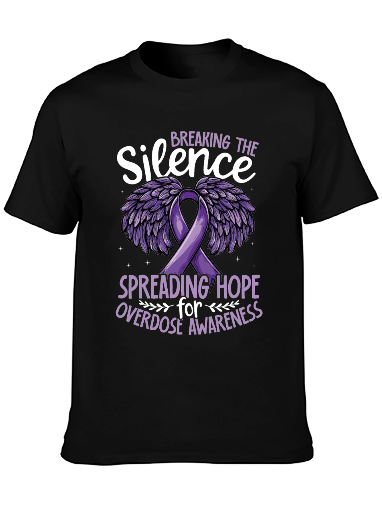 Black Breaking the Silence Overdose Awareness T-Shirt view 3