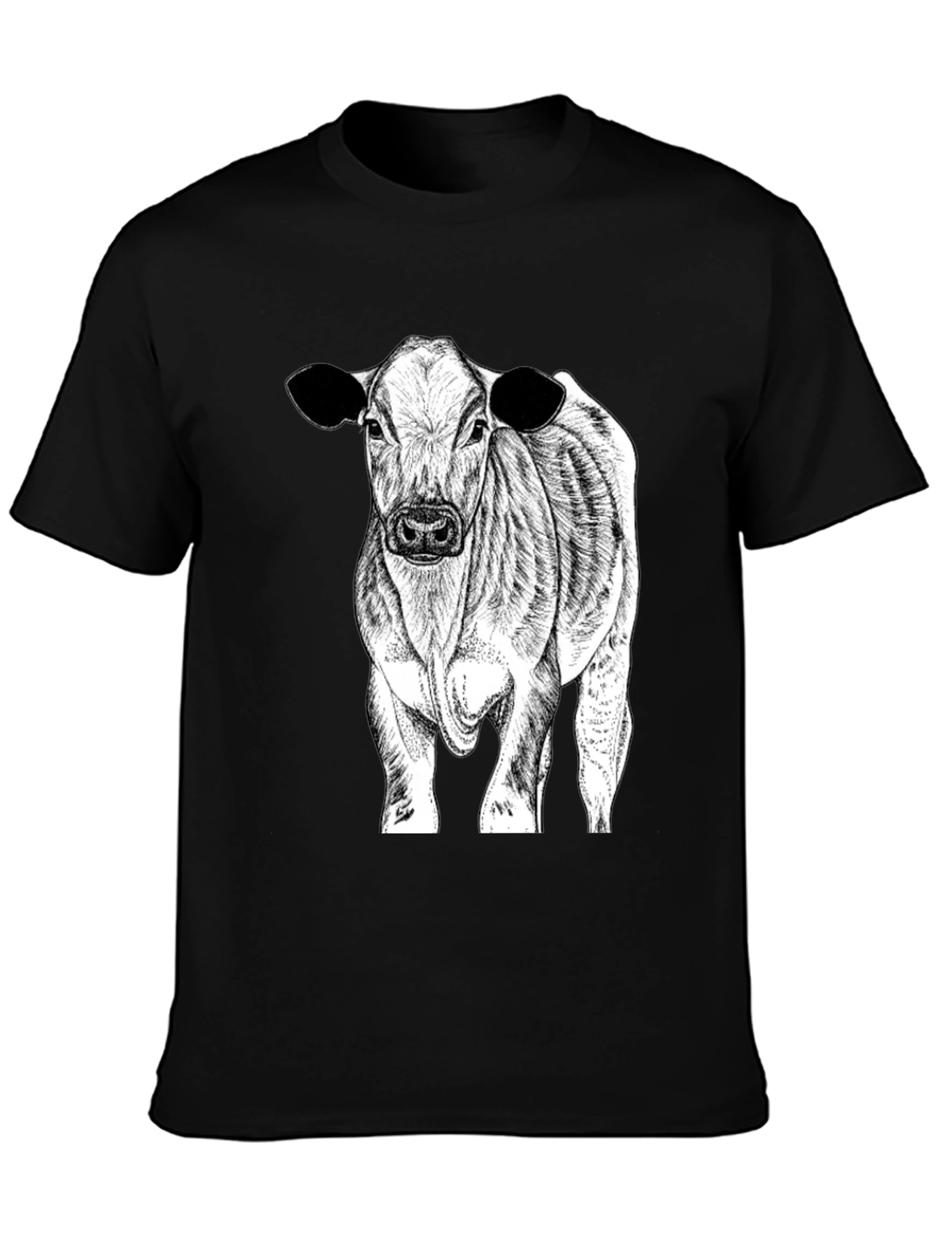 Black Cow Graphic Tee - Black Cotton Blend view 3