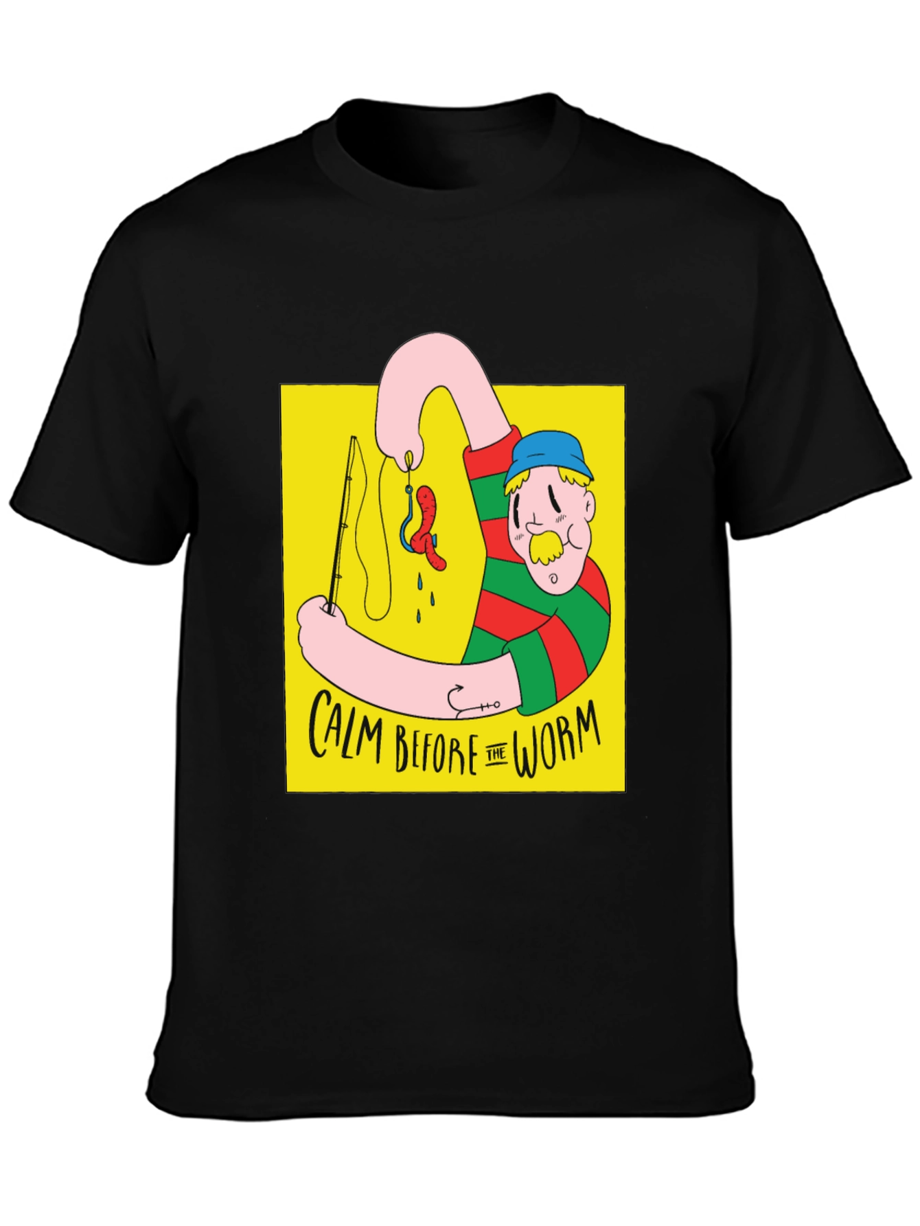 Black Calm Before The Worm Graphic Tee view 3