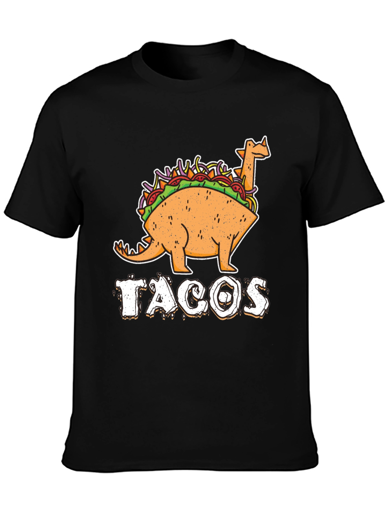 Black Taco Dinosaur T-Shirt - Funny Foodie Tee view 3
