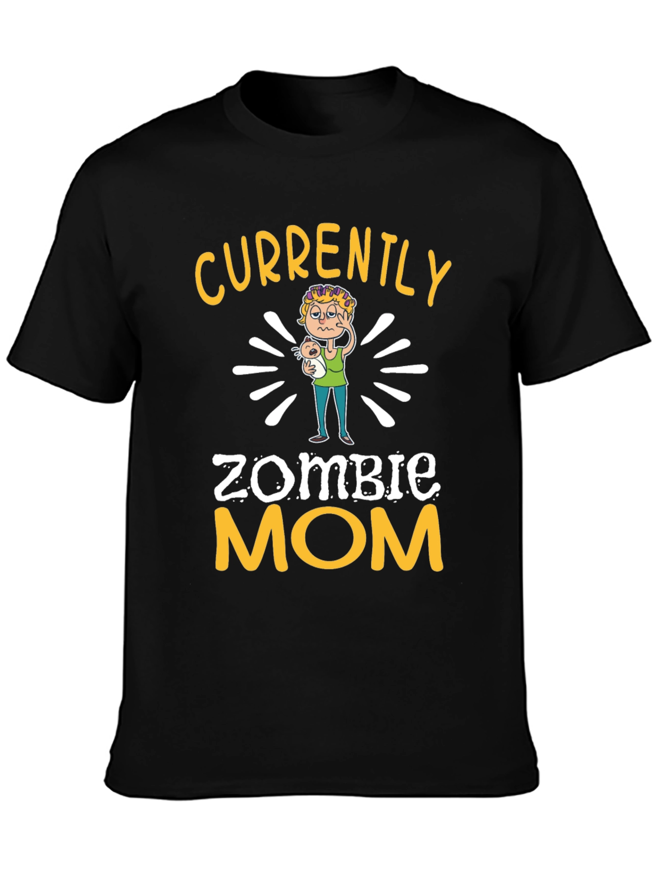 Black Zombie Mom Graphic T-Shirt - Funny Mother's Day Tee view 3
