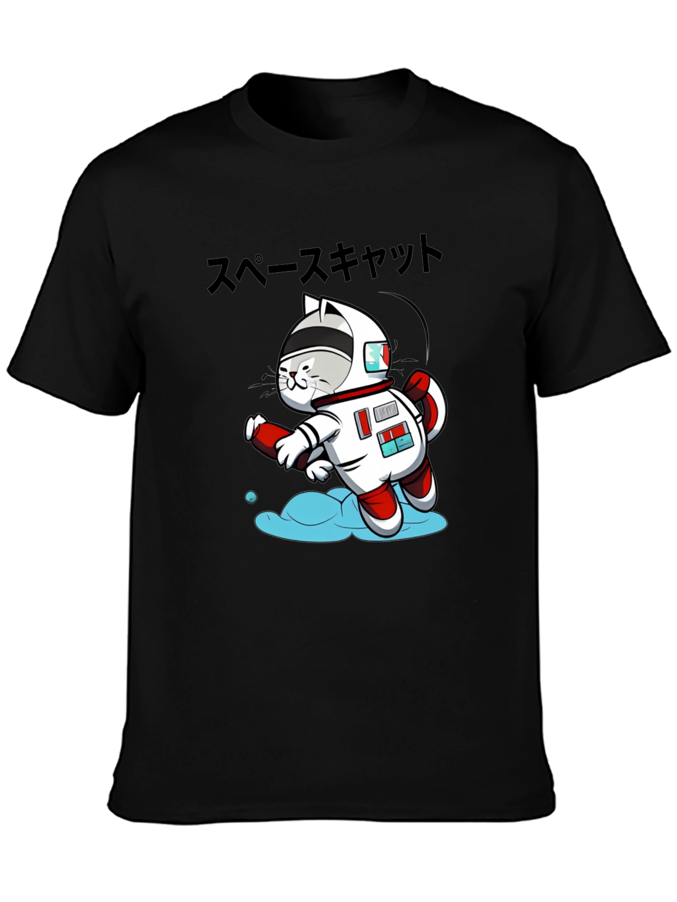 Black Space Cat T-Shirt view 3
