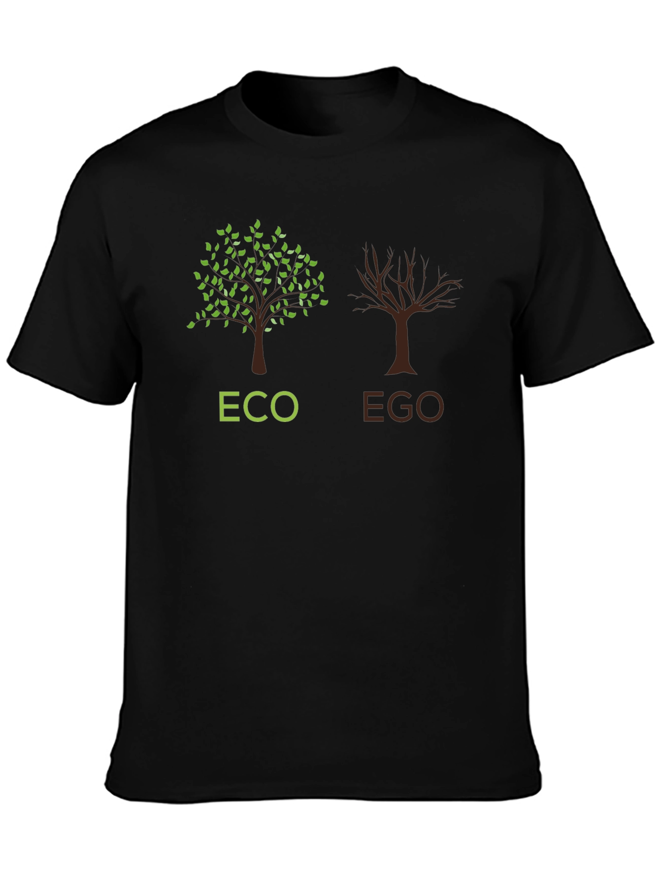 Black Eco vs Ego Graphic T-Shirt view 3