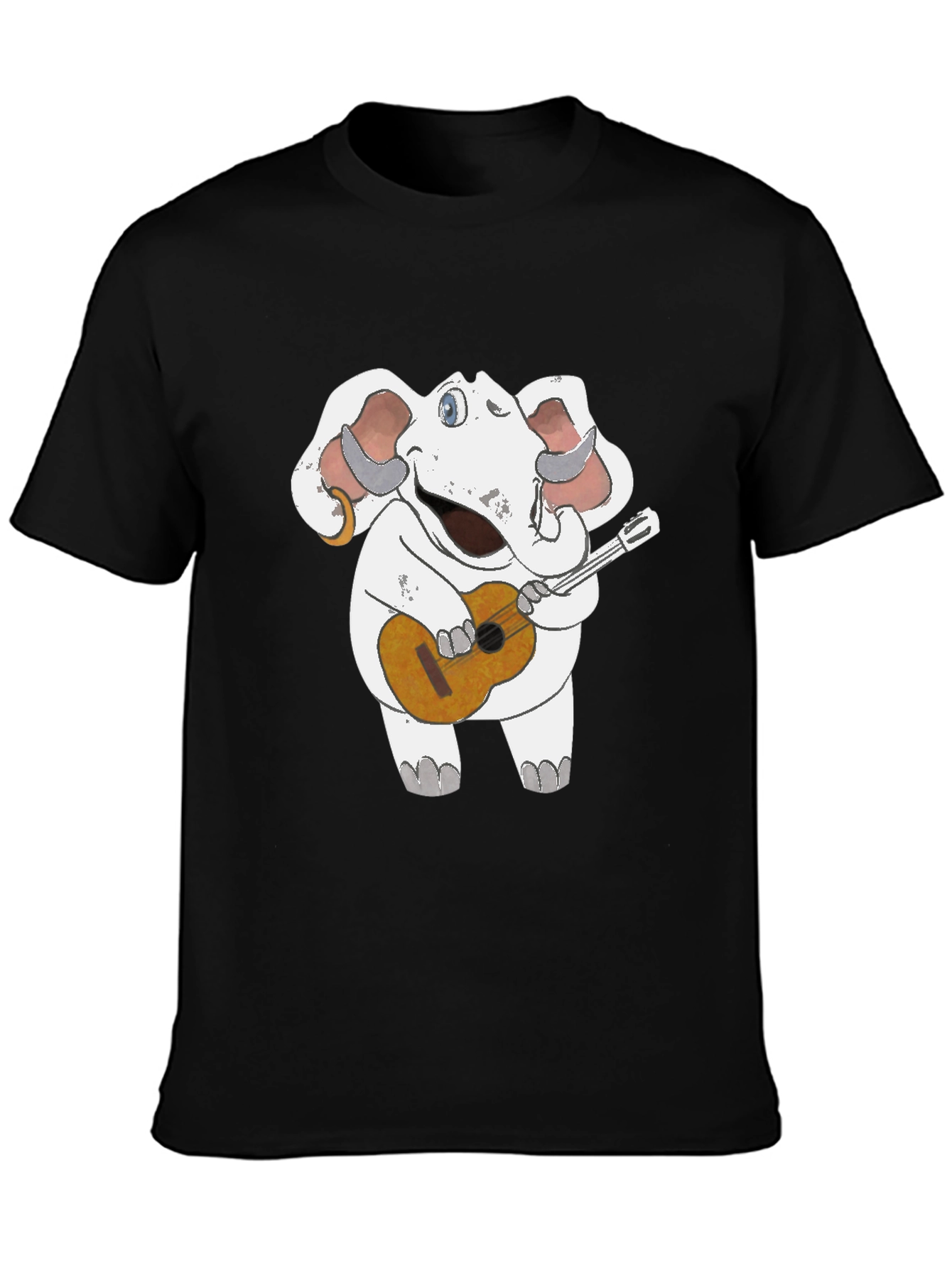 Black Elephant Guitar Player T-Shirt view 3