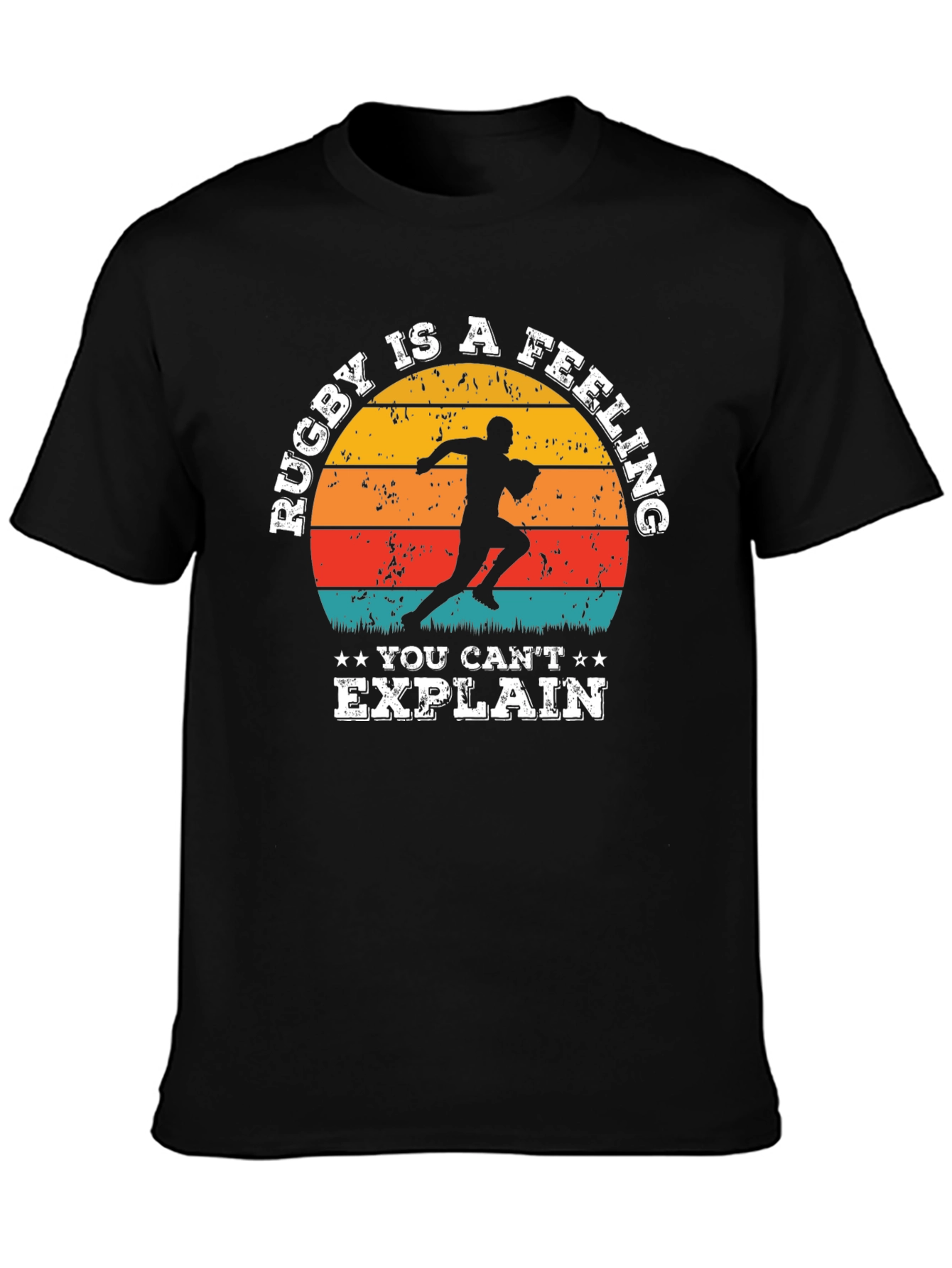 Black Rugby Is a Feeling T-Shirt - Retro Style view 3