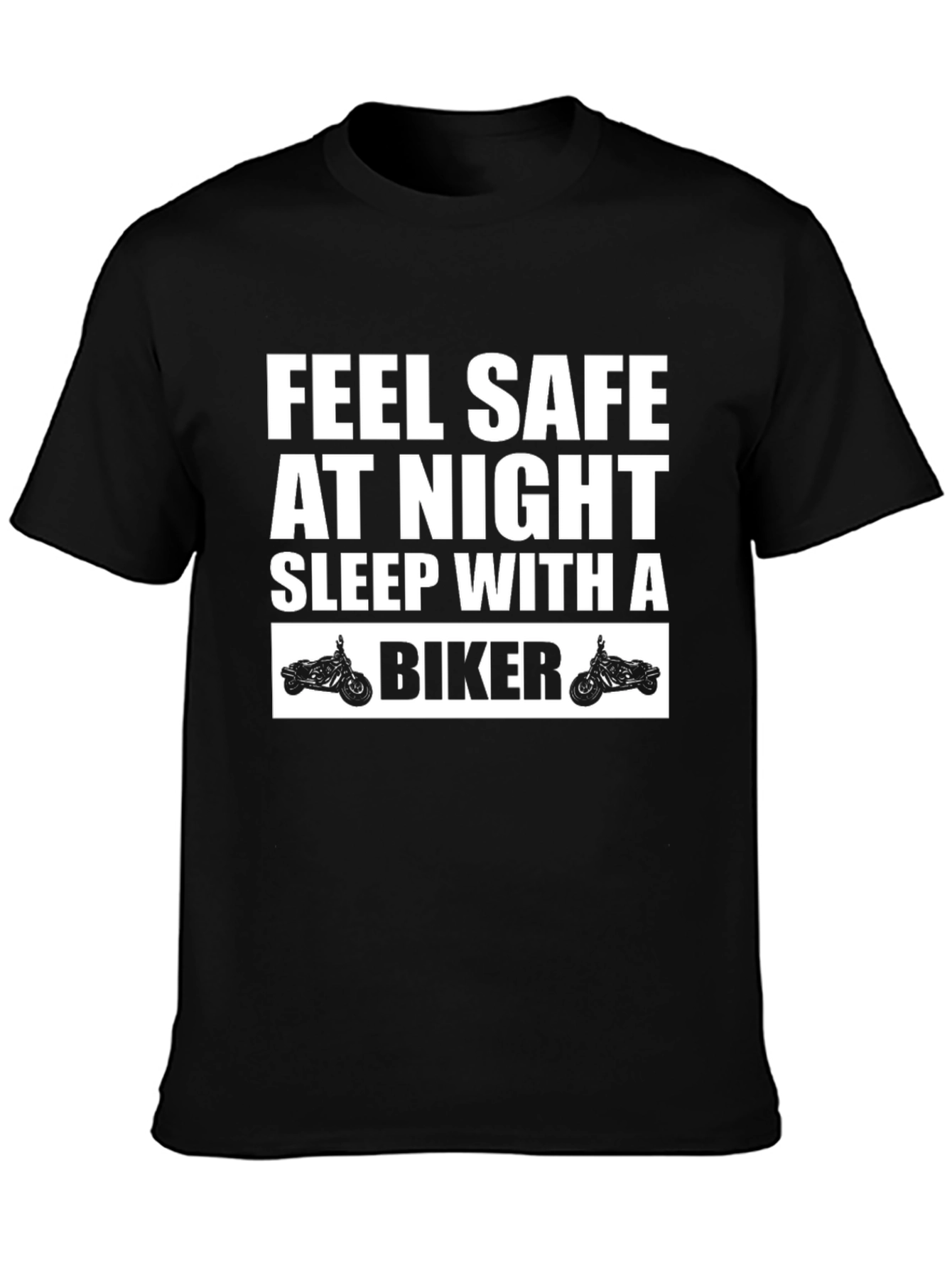 Black Feel Safe Biker Graphic Tee - Soft Cotton Blend view 3