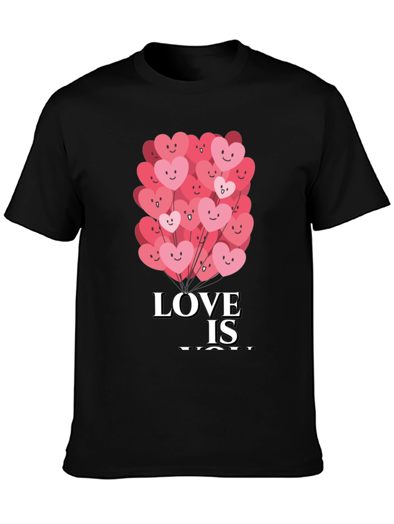 Black Love Is You Graphic Tee - Valentine's Day Shirt view 3