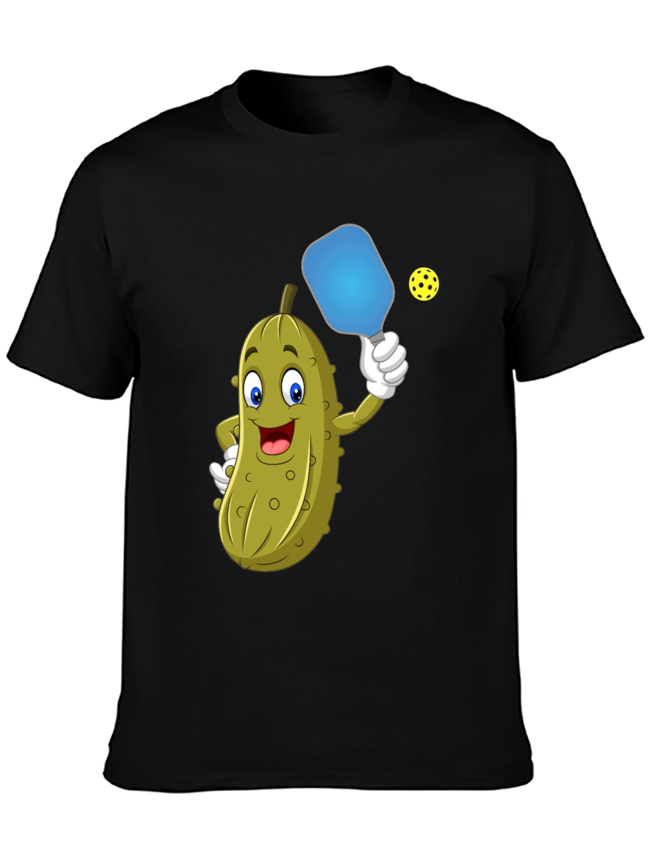 Black Pickleball Pickle T-Shirt - Funny Sports Tee view 3
