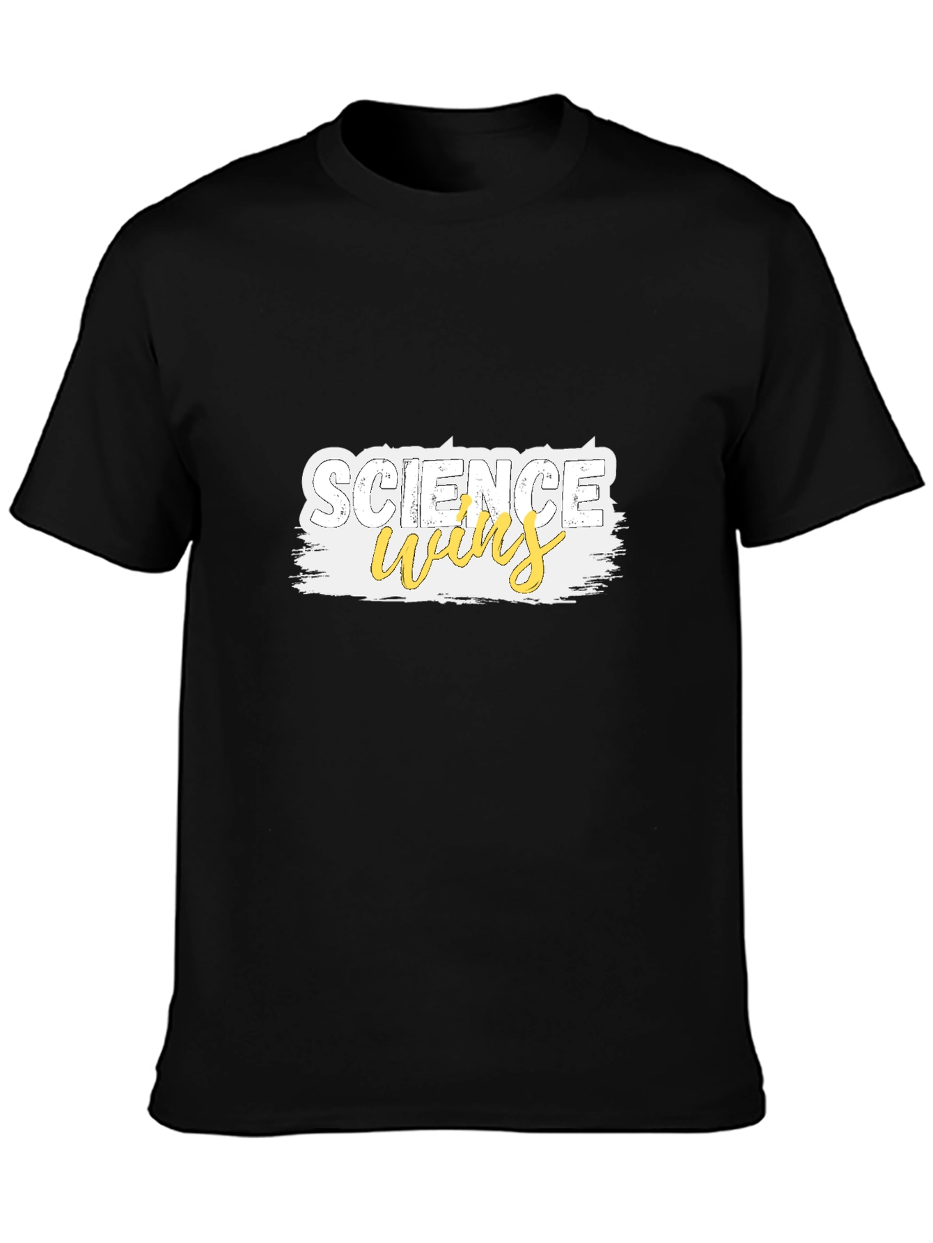 Black Science Wins Graphic T-Shirt - Black Cotton Tee view 3