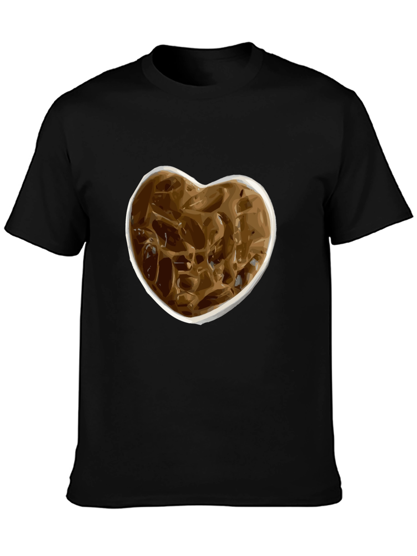 Black Iced Coffee Heart Graphic Tee - Casual Style view 3
