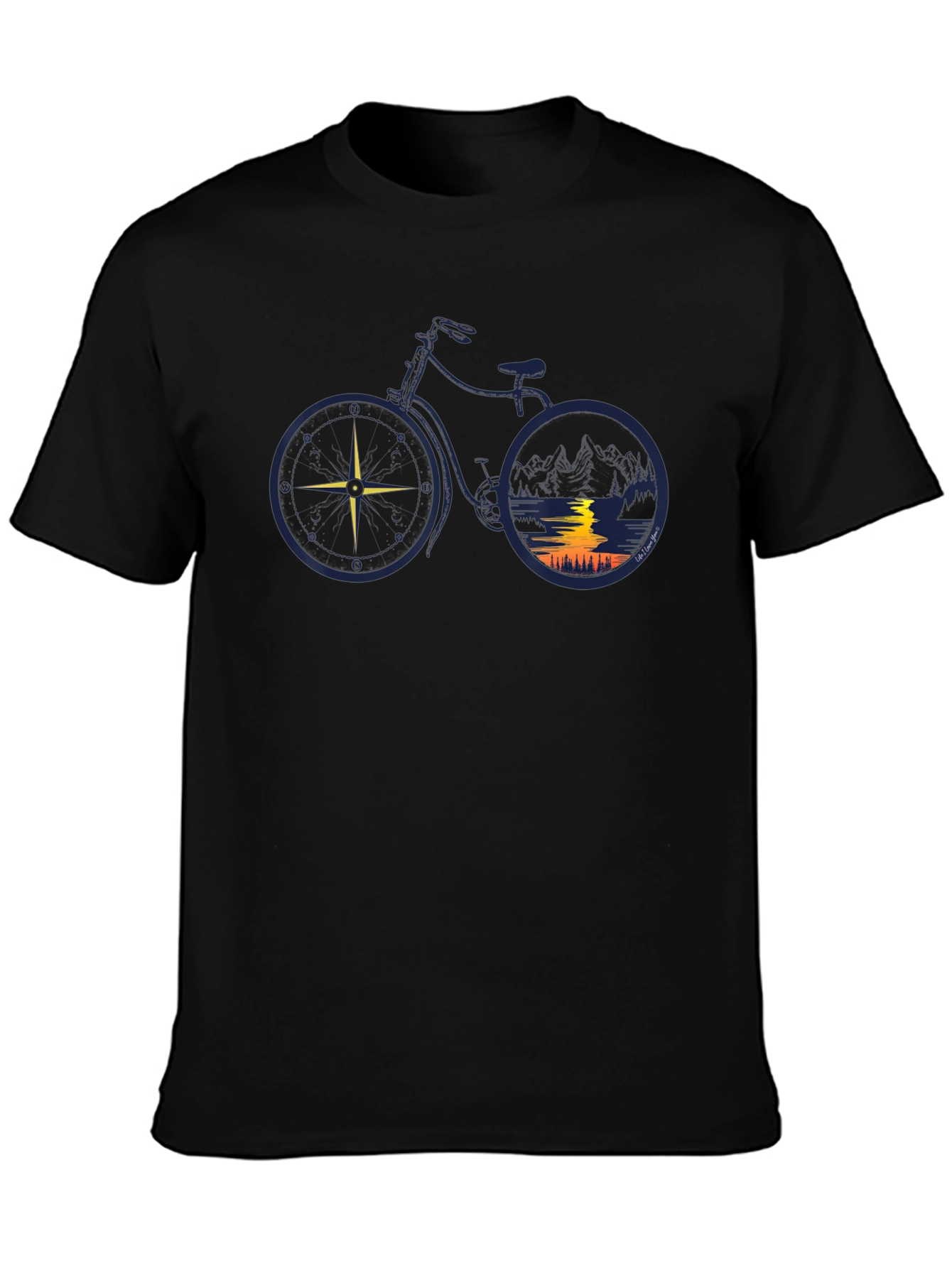 Black Nature Bike Graphic Tee - Adventure Awaits! view 3