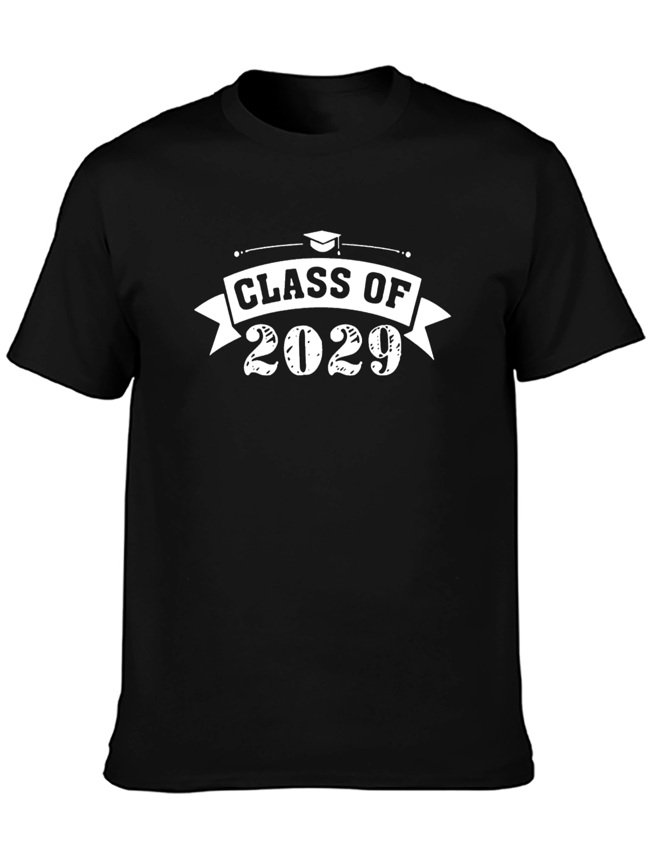 Black Class of 2029 Graduation T-Shirt view 3