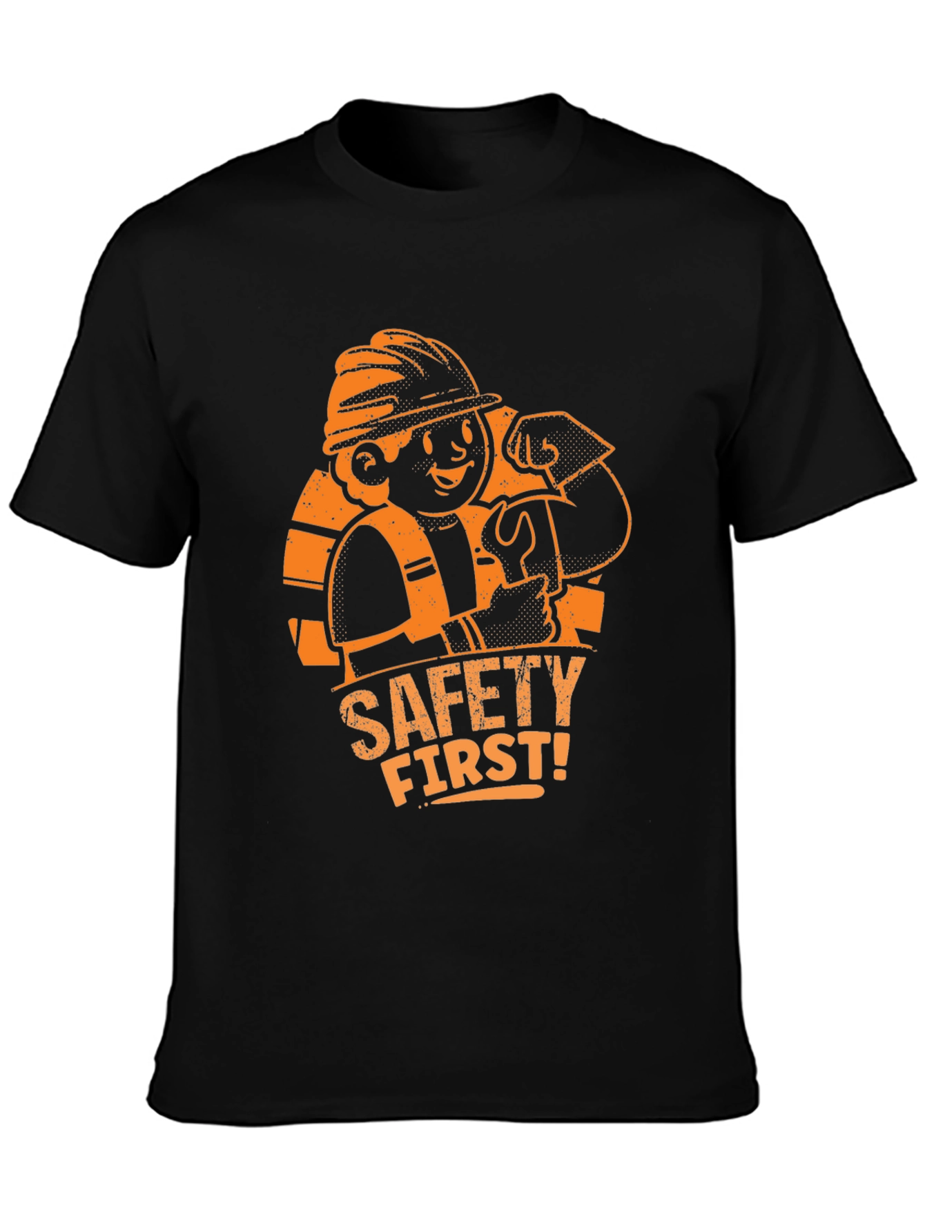 Black Safety First! Graphic T-Shirt view 3