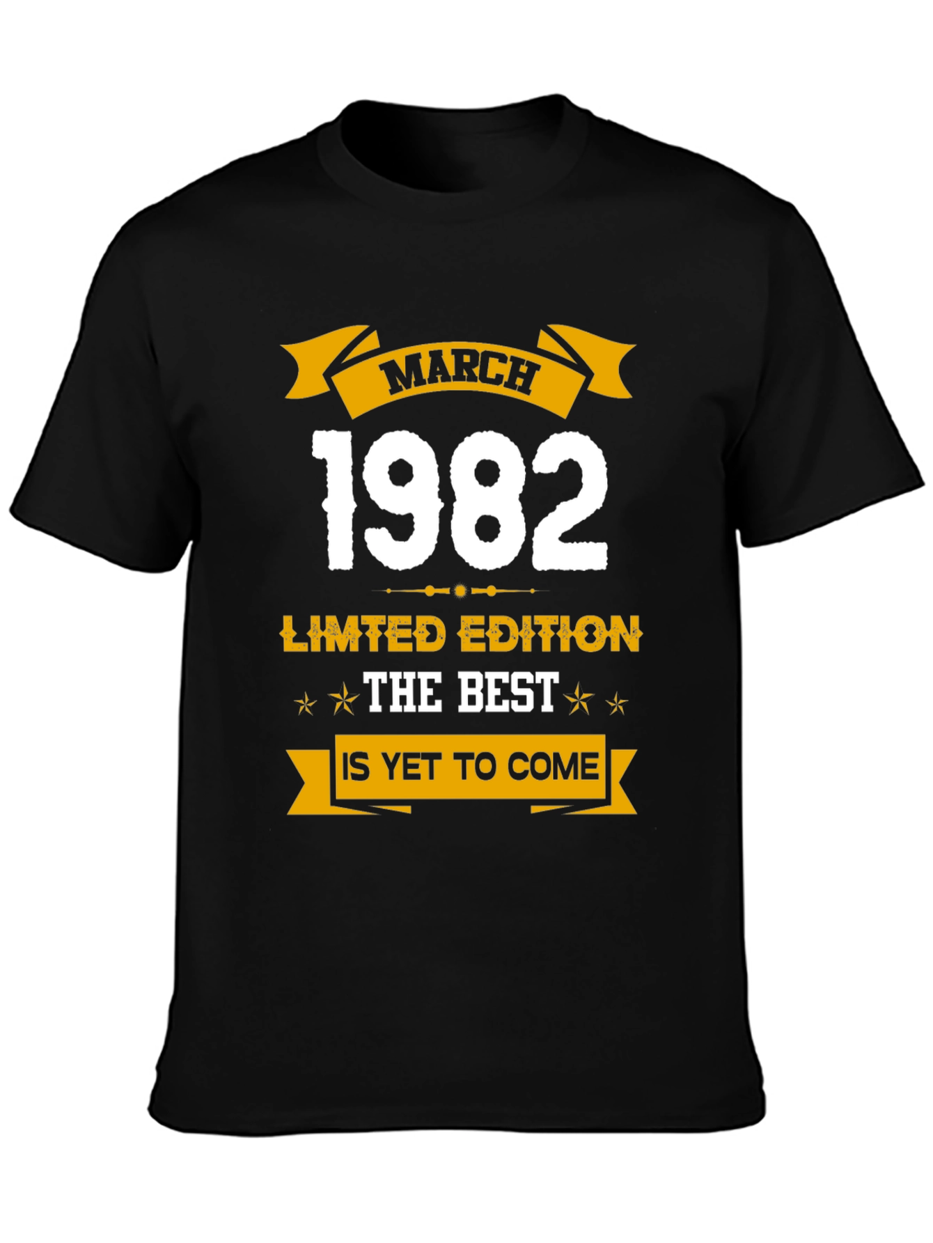 Black March 1982 Limited Edition Birthday T-Shirt view 3