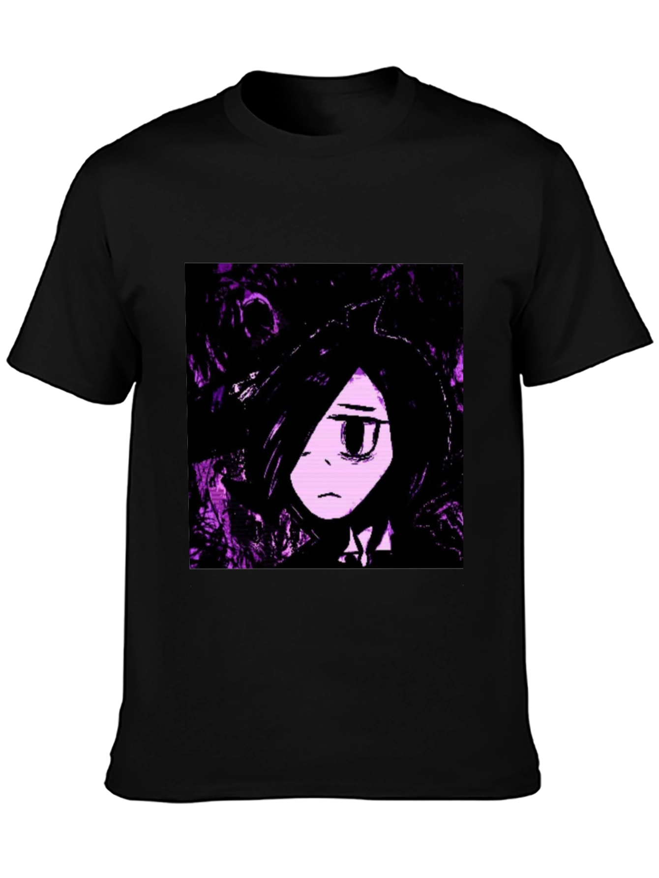 Black Anime Graphic Black T-Shirt view 3