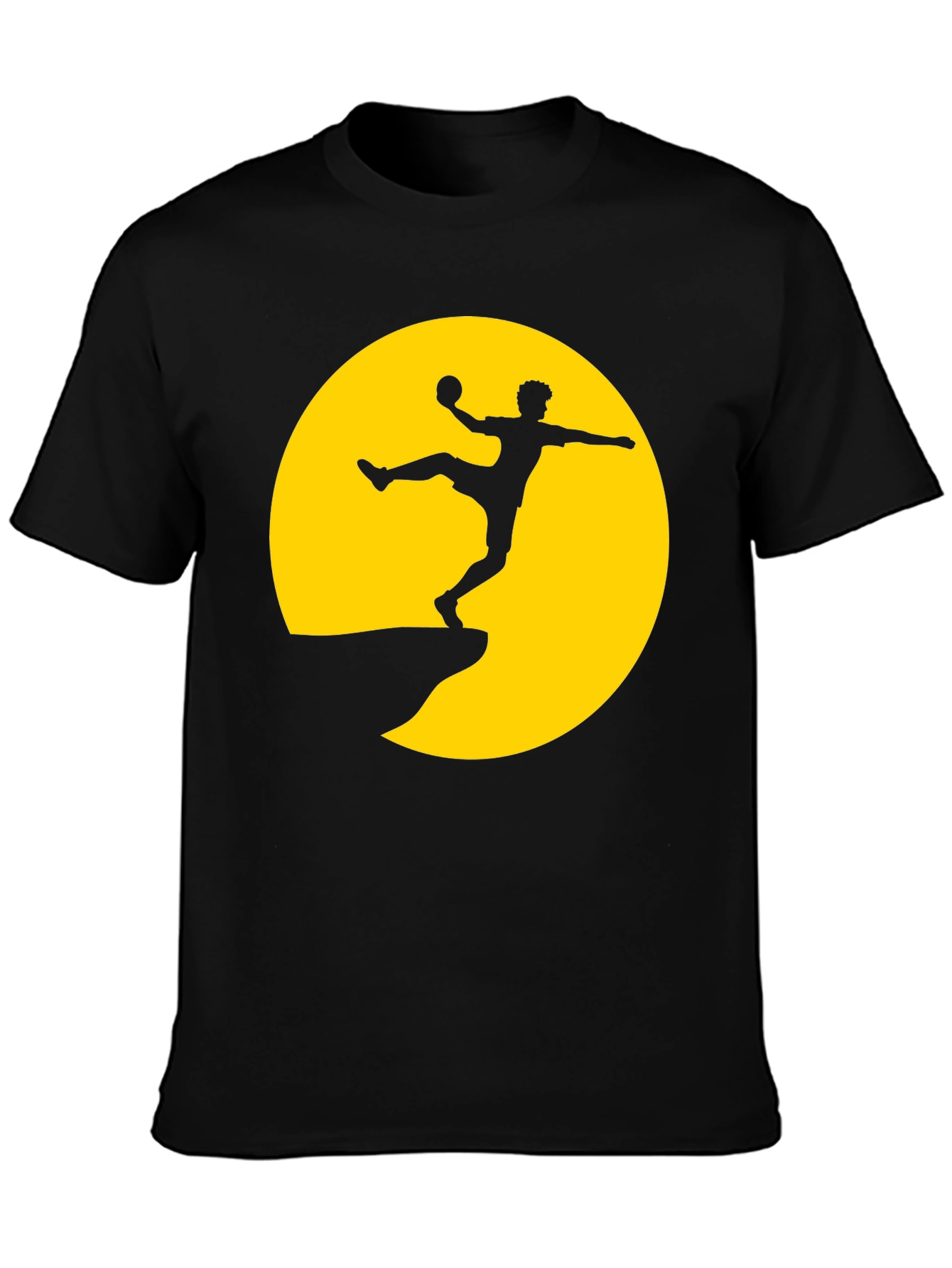 Black Silhouette Soccer Player Graphic Tee view 3