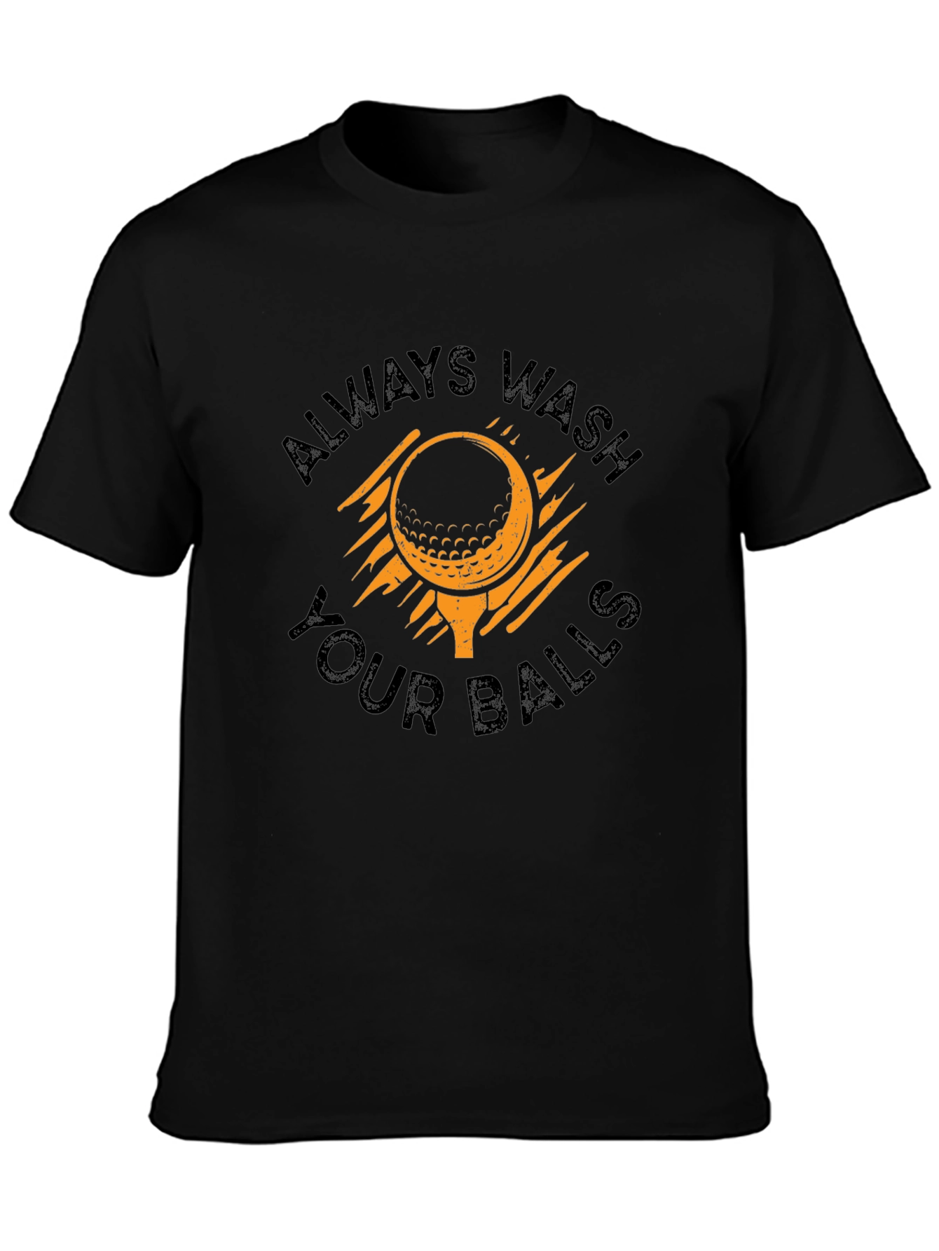 Black Always Wash Your Balls Golf T-Shirt view 3
