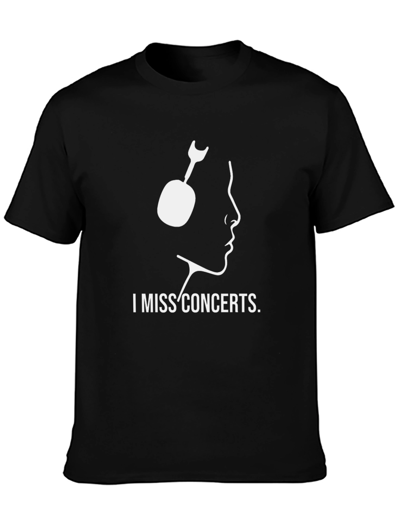 Black I Miss Concerts Graphic Tee - Black Crew Neck T-Shirt view 3